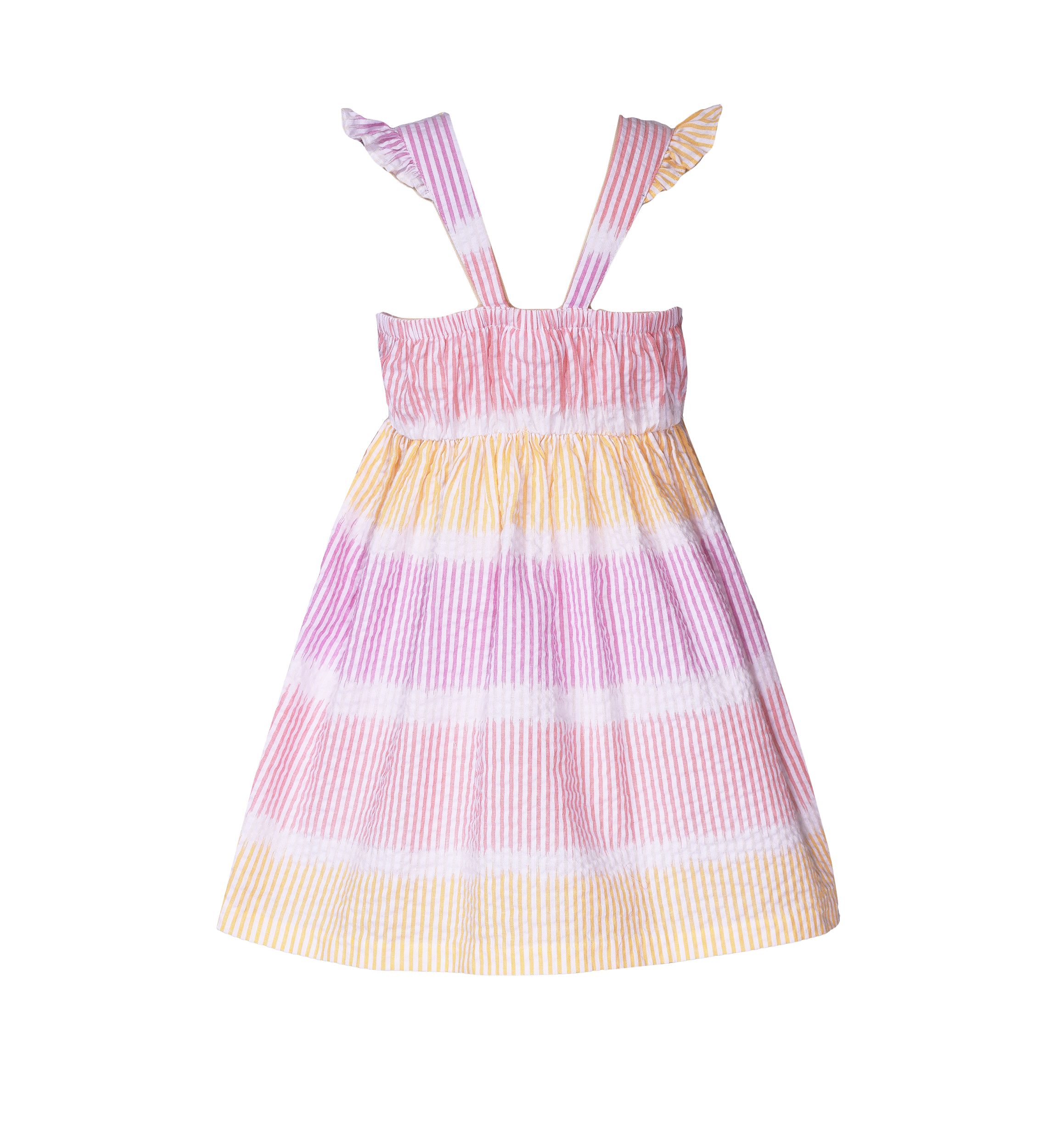 Girls 4-6x Seersucker Butterfly Appliqué Dress with Hat