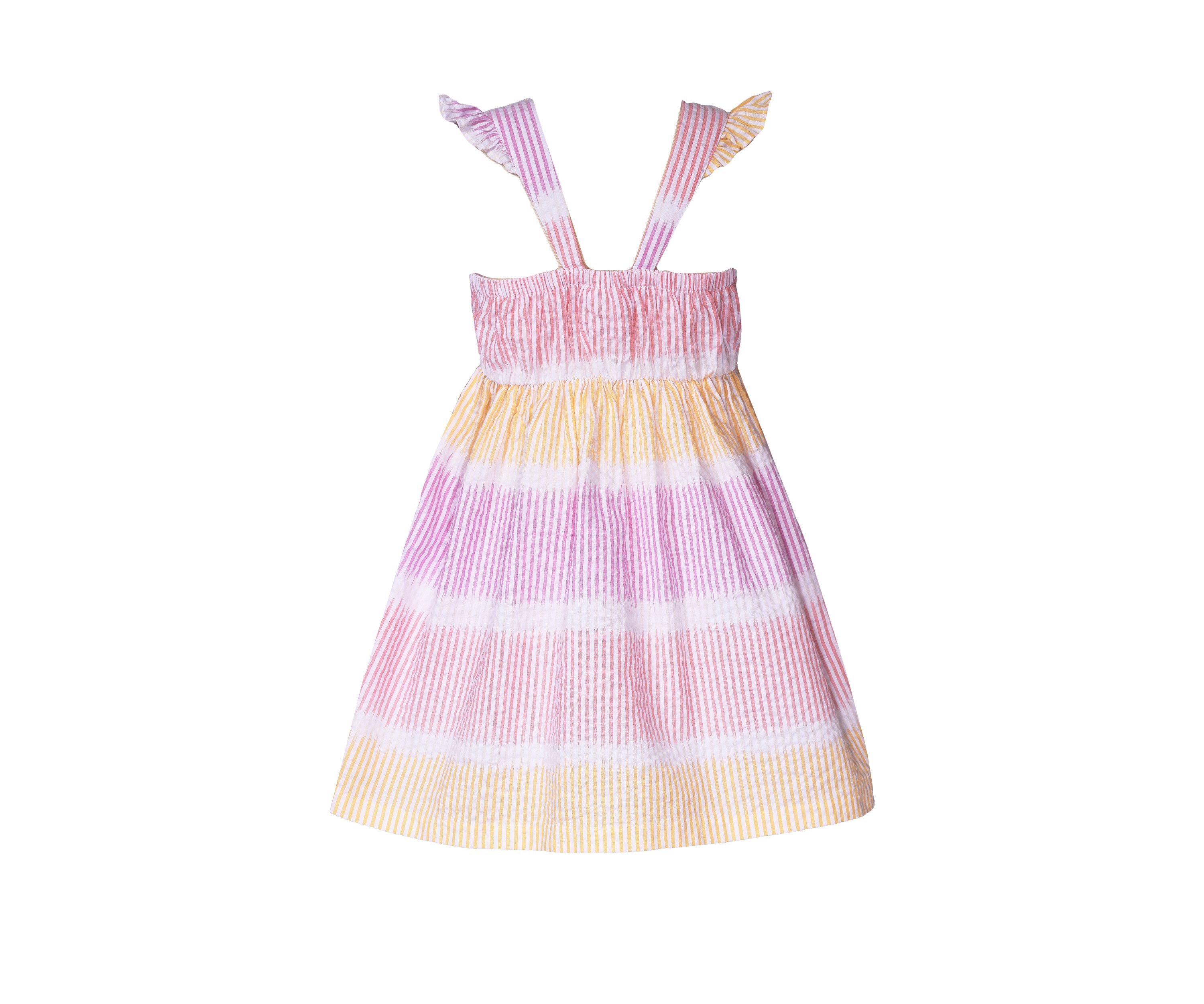 Girls 4-6x Seersucker Butterfly Appliqué Dress with Hat