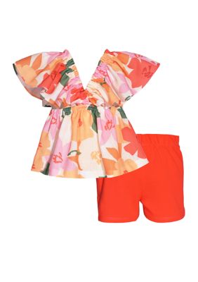 Little Girl's (4-6x) Pink Orange Yellow Tie Dye Print Little Girls