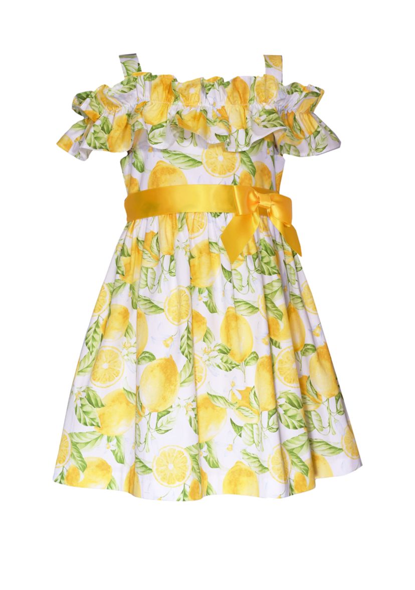 Girls 4-6x Lemon Printed Dress