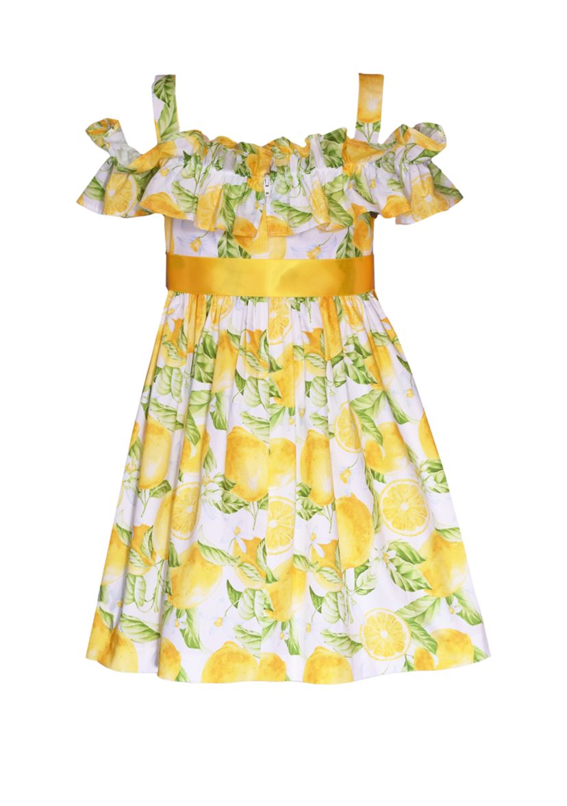 Girls 4-6x Lemon Printed Dress