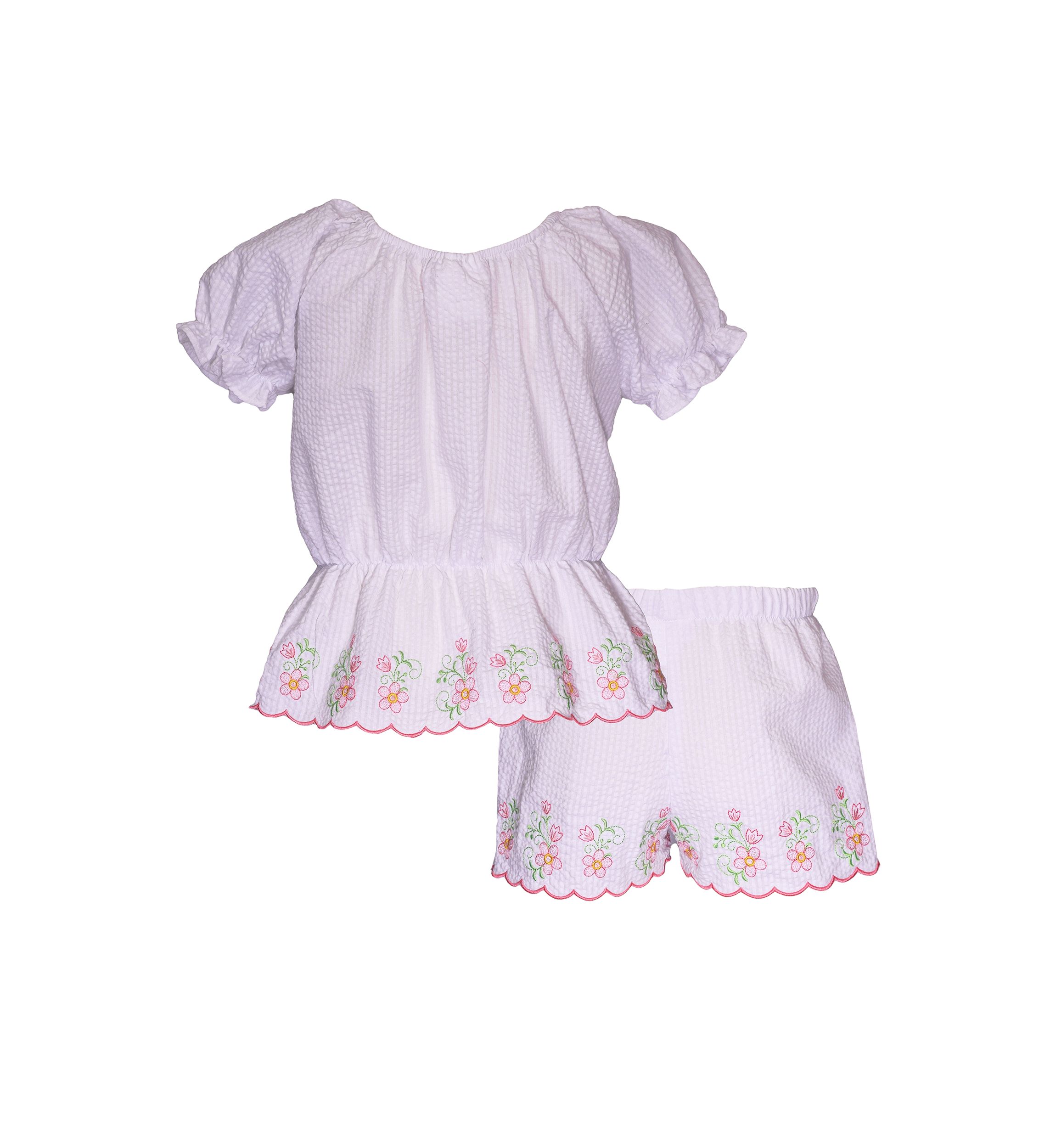 Girls 4-6x Scalloped Hem Top and Shorts Set