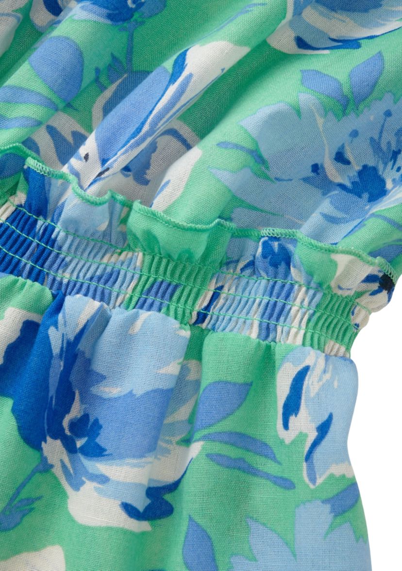Girls 4-6x Blue Floral Romper