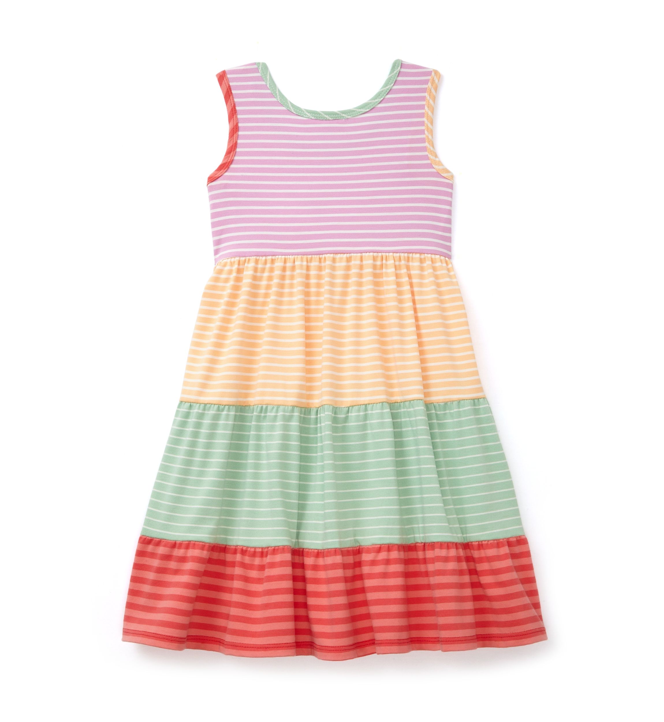 Girls 4-6x Mixed Striped Tiered Dress