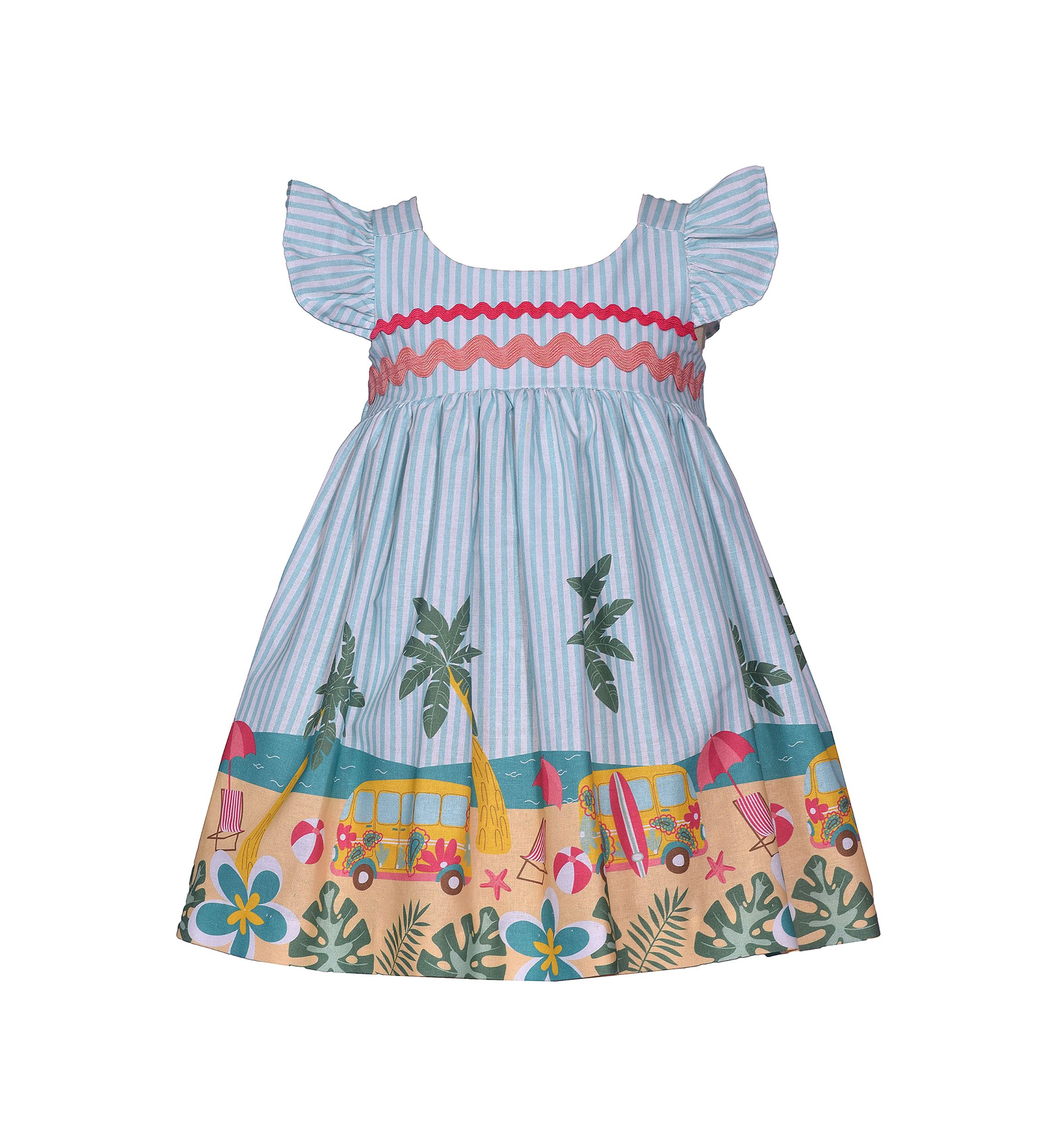 Girls 4-6x Flutter Sleeve Printed Mini Dress