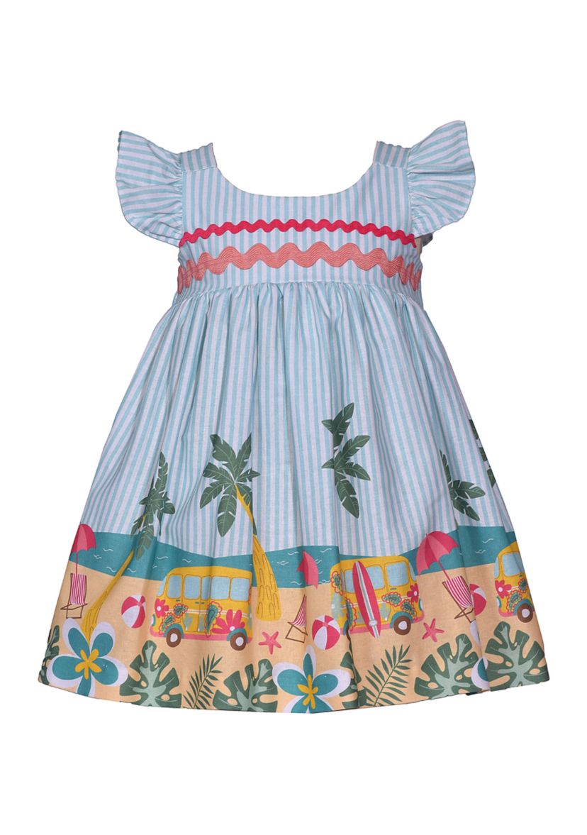 Girls 4-6x Flutter Sleeve Printed Mini Dress