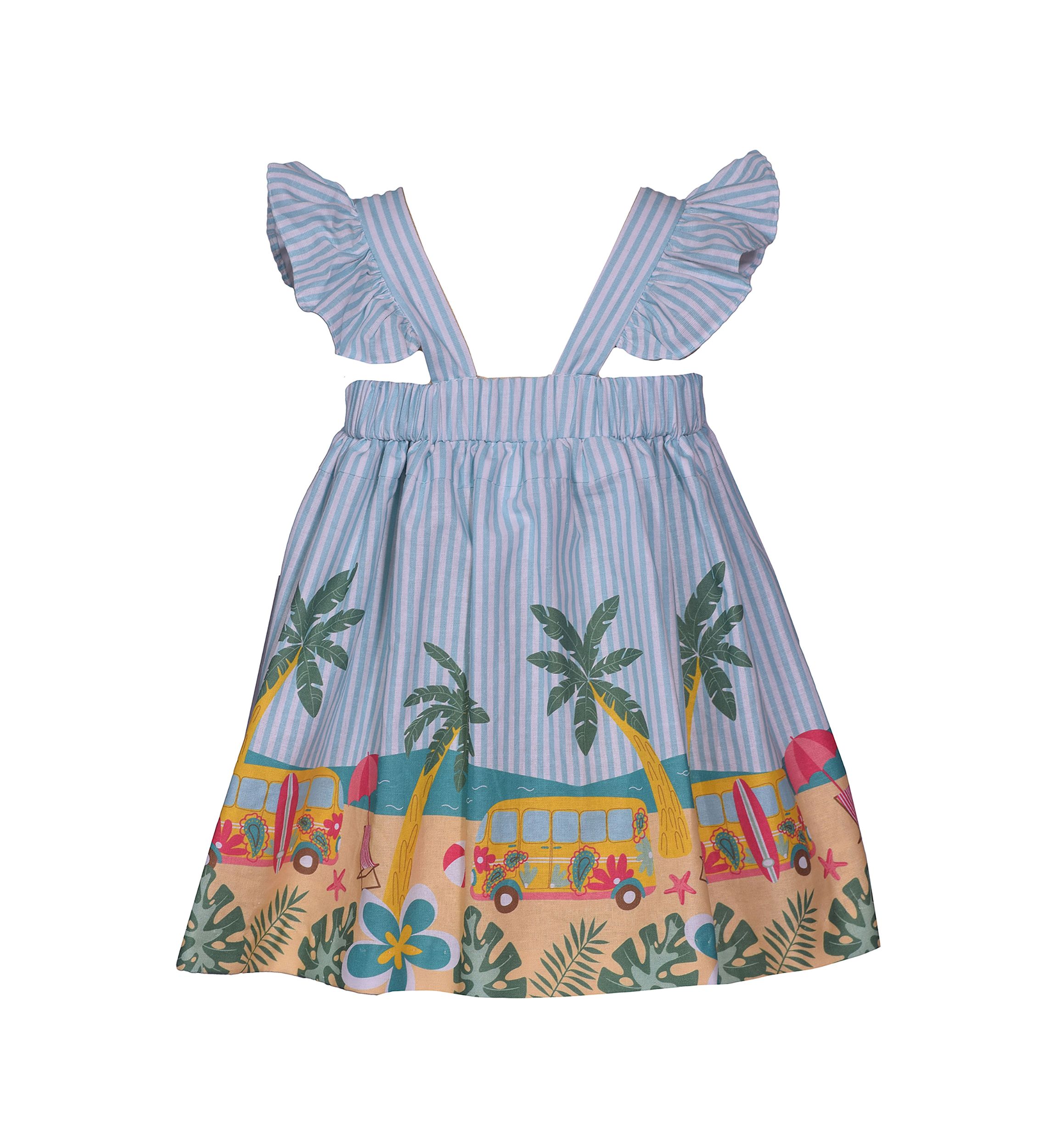 Girls 4-6x Flutter Sleeve Printed Mini Dress