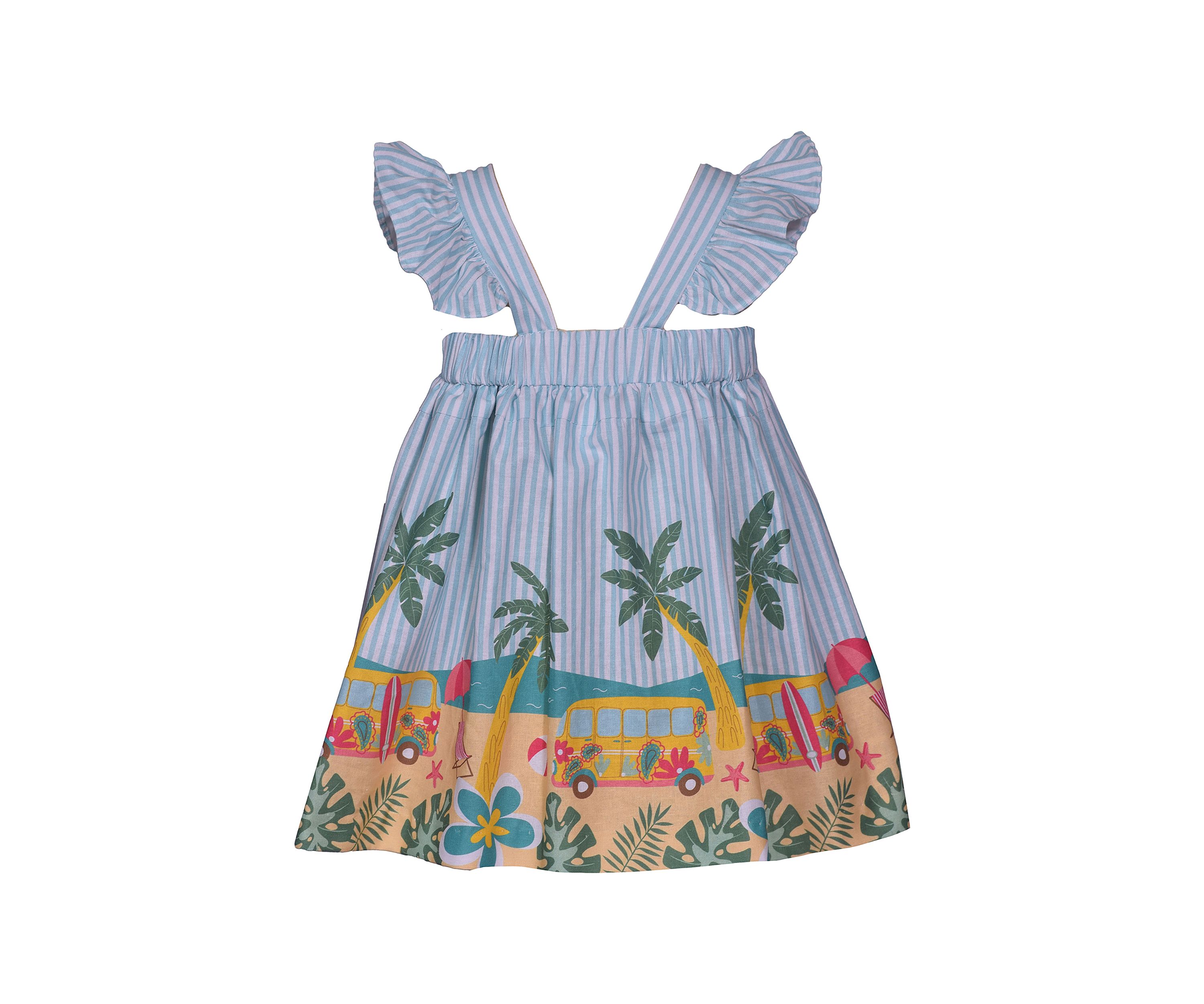 Girls 4-6x Flutter Sleeve Printed Mini Dress