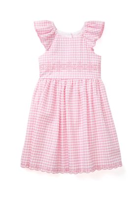 Bonnie Jean Girls 4-6x Pink Check Embroidered Bodice Dress