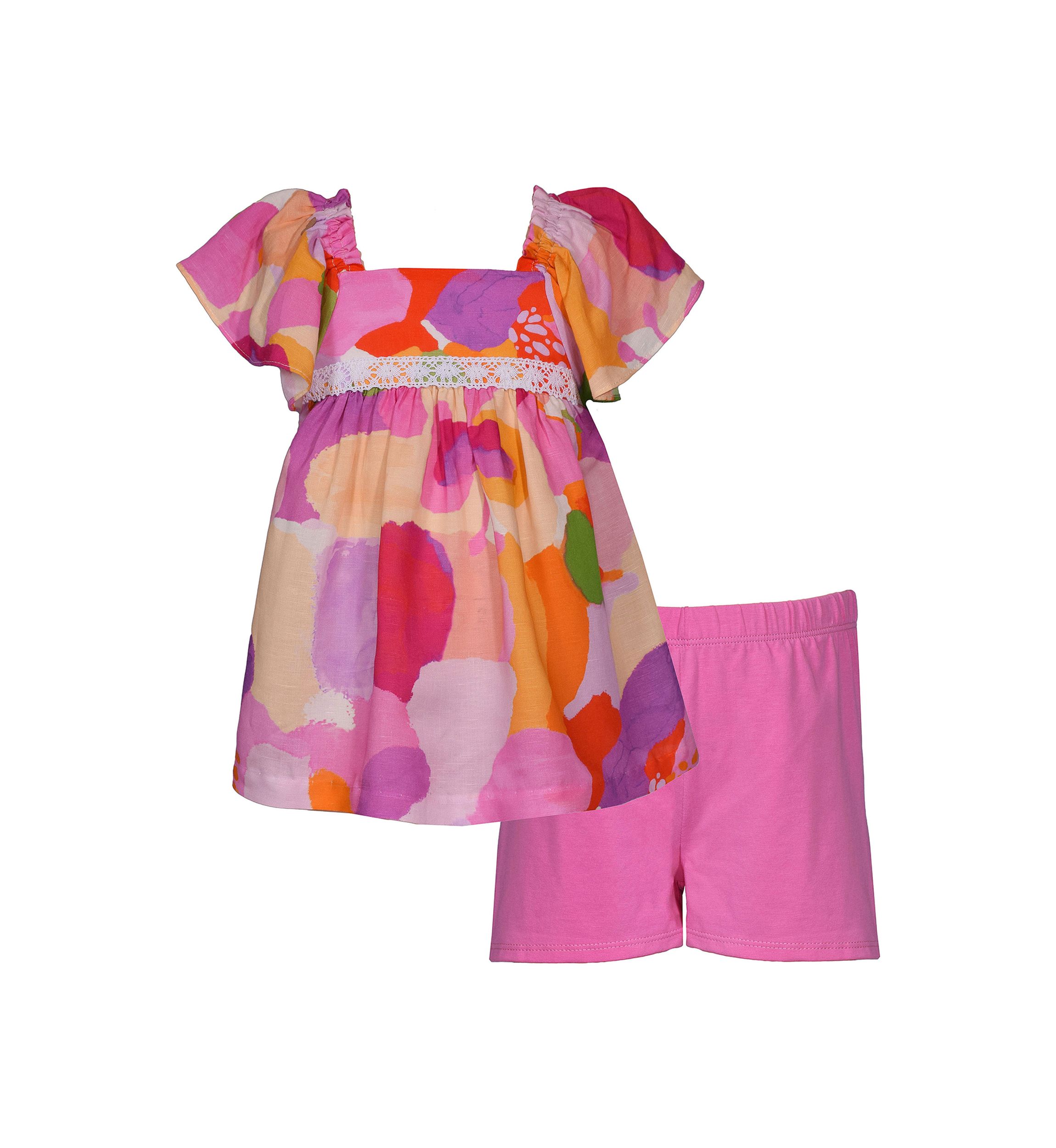 Girls 4-6x Printed Top and Solid Shorts Set