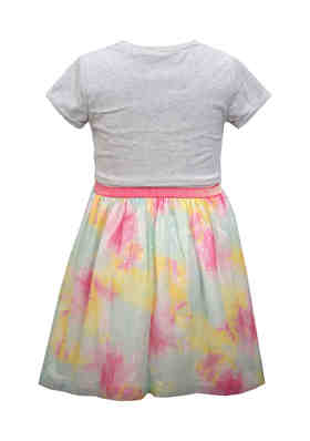 Little Girls Yellow Sleeveless Knit to Bonaz Rosette Dress 