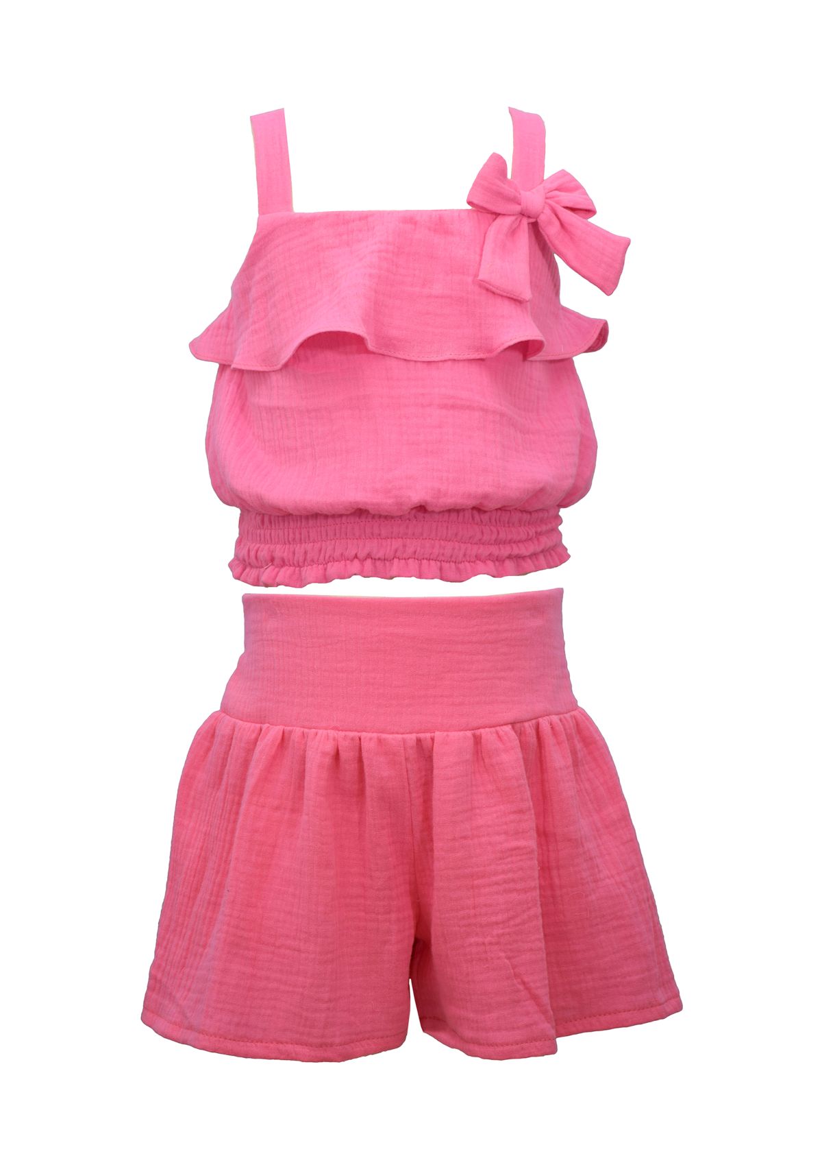 Girls 7-16 Gauze Short Set 