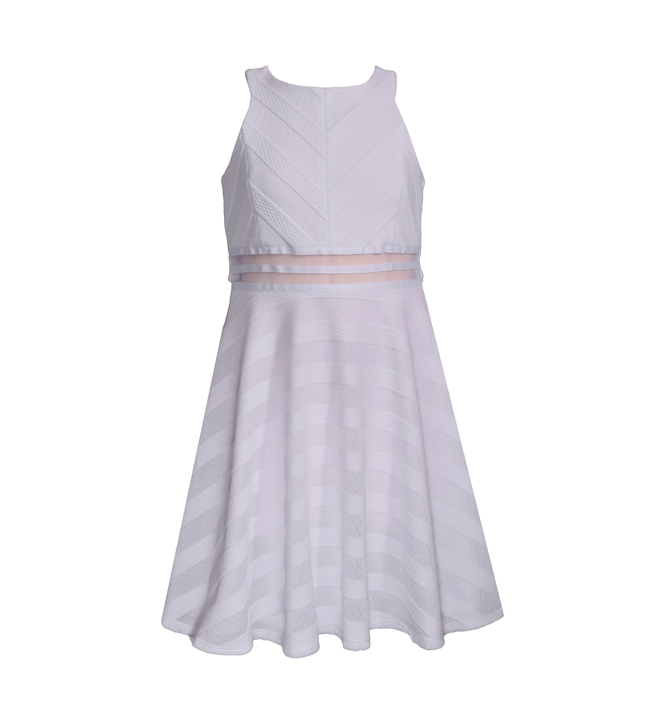 Girls 7-16 Sleeveless Illusion Fit and Flare Dress