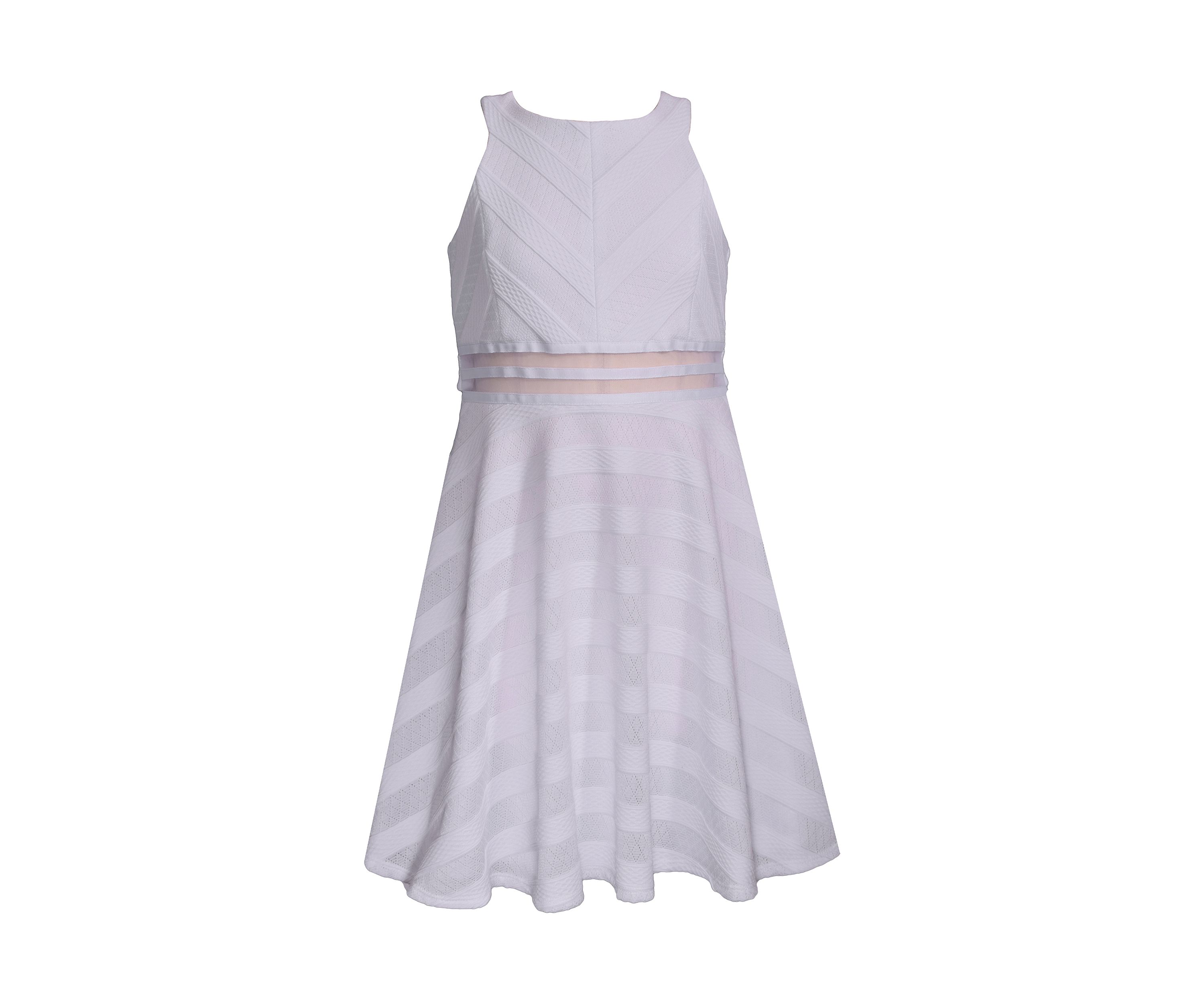 Girls 7-16 Sleeveless Illusion Fit and Flare Dress
