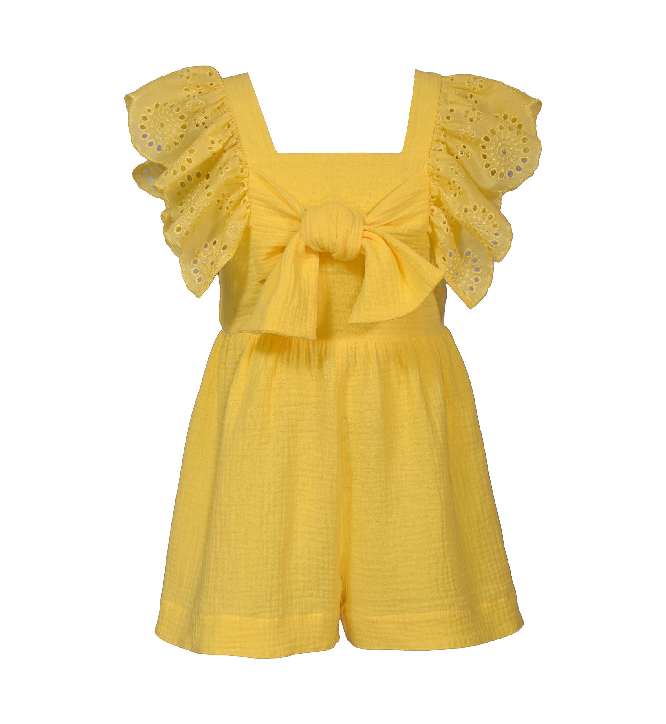 Girls 7-16 Tie Front Romper with Angel Sleeves