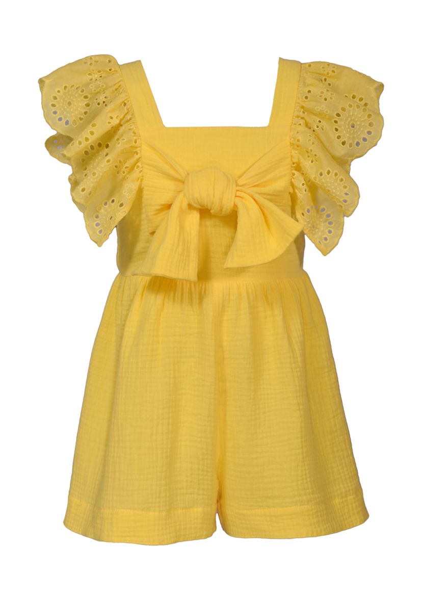 Girls 7-16 Tie Front Romper with Angel Sleeves
