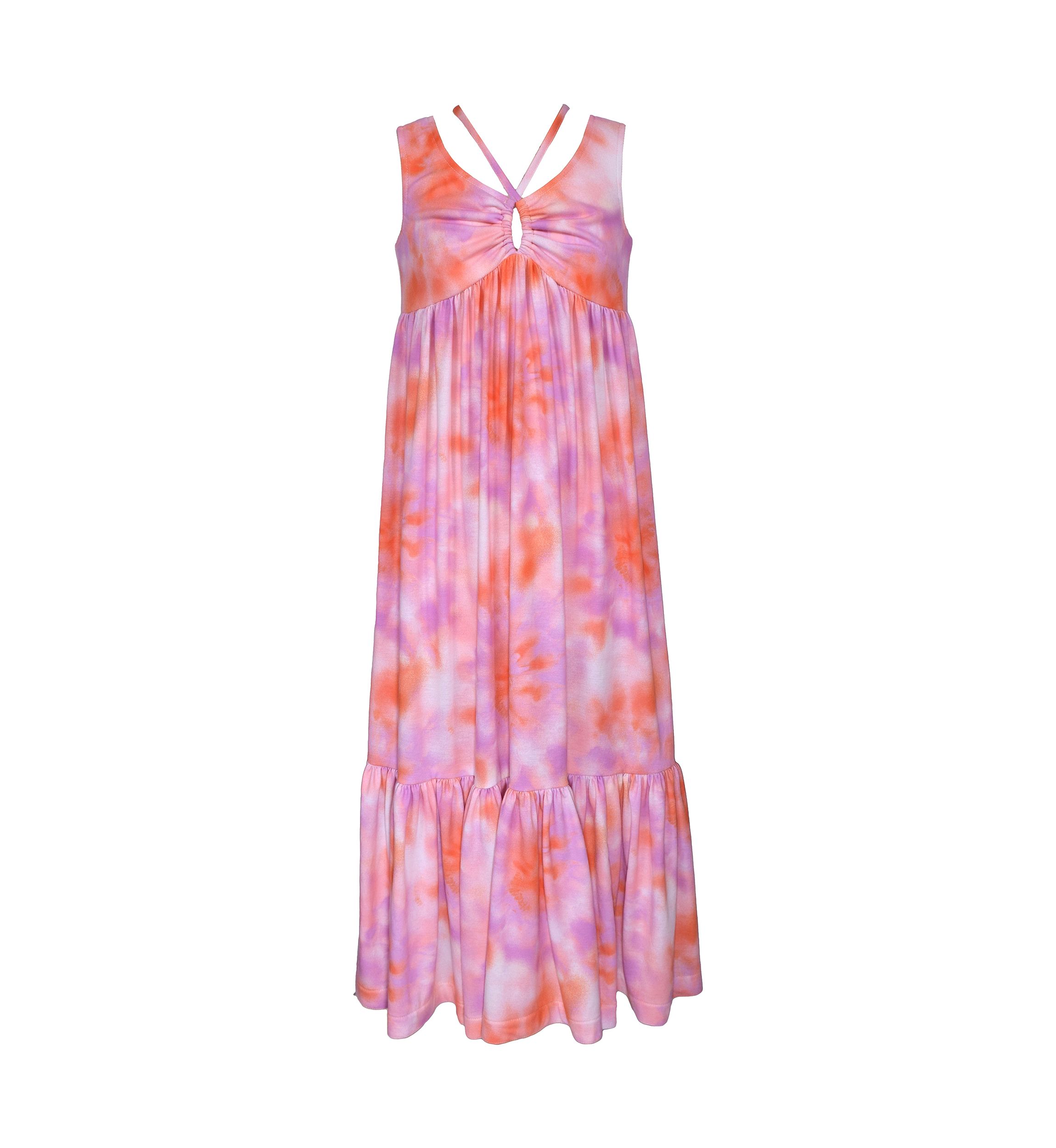 Girls 7-16 Sleeveless Tie Dye Knit Maxi Dress