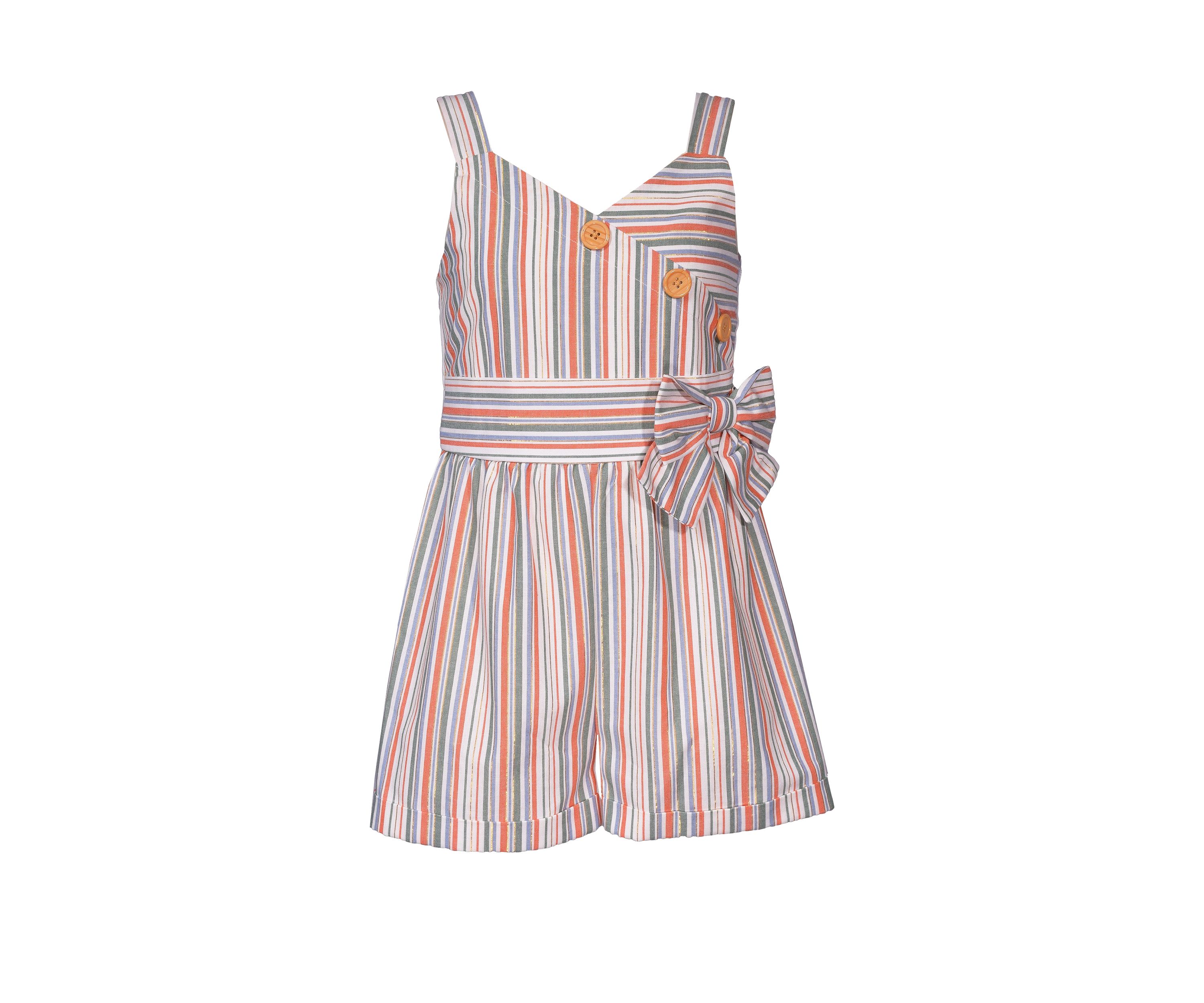 Girls 7-16 Multi Stripe Romper