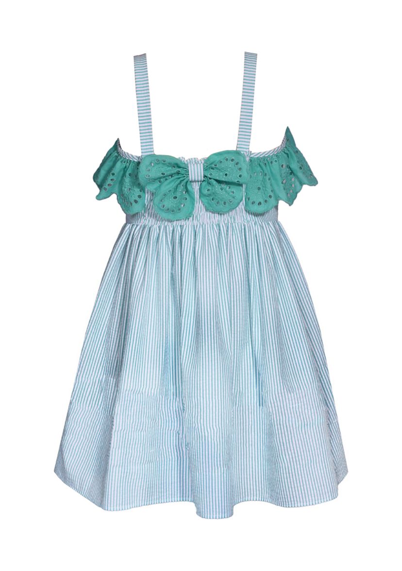 Girls 7-16 Sleeveless Striped Seersucker Dress