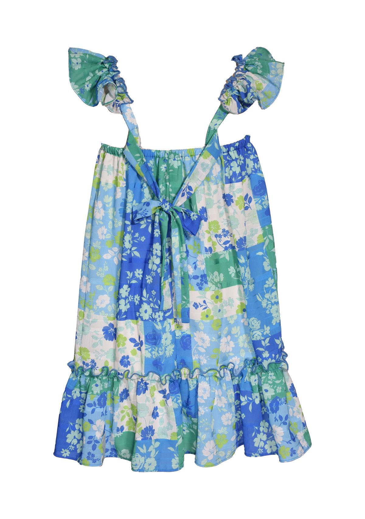 Bailey Boys Girls Celery Green Autumn Blooms Floral Float Dress - Side Ties main image 0