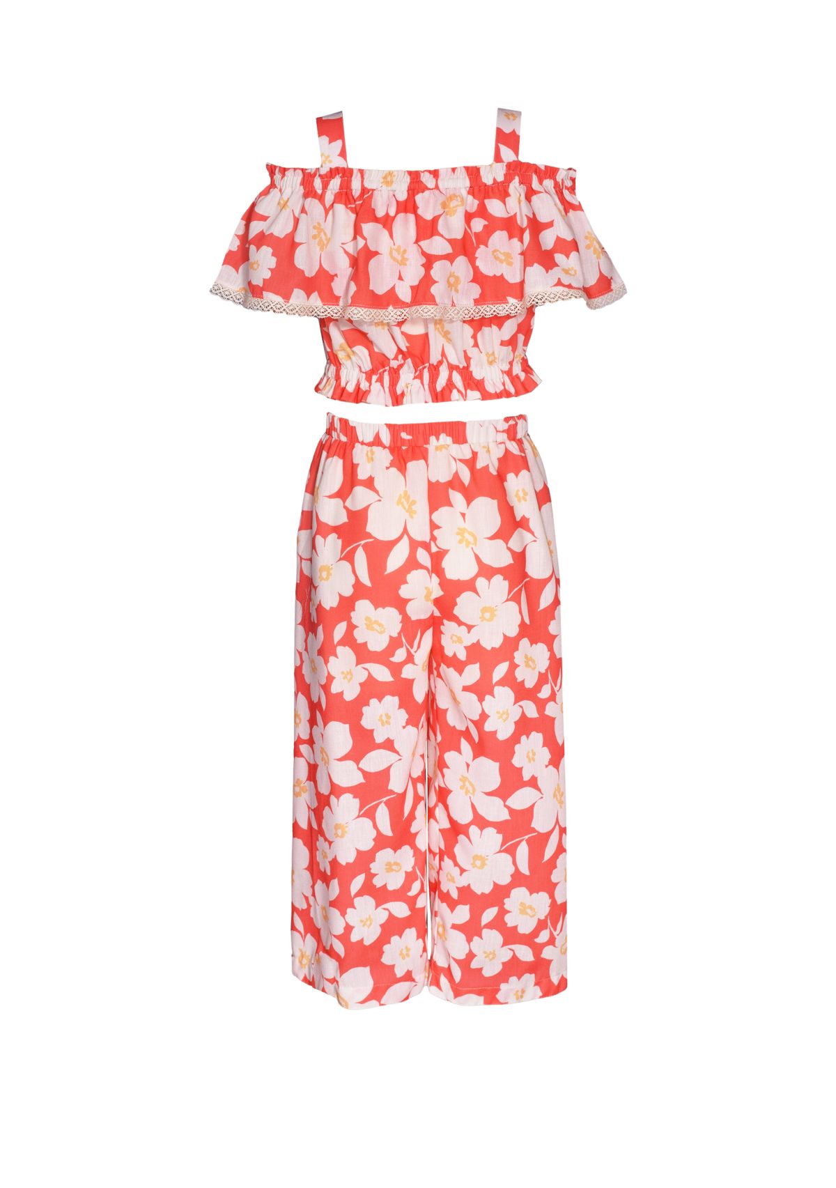 Girls 7-16 Floral Printed Top and Pants Set
