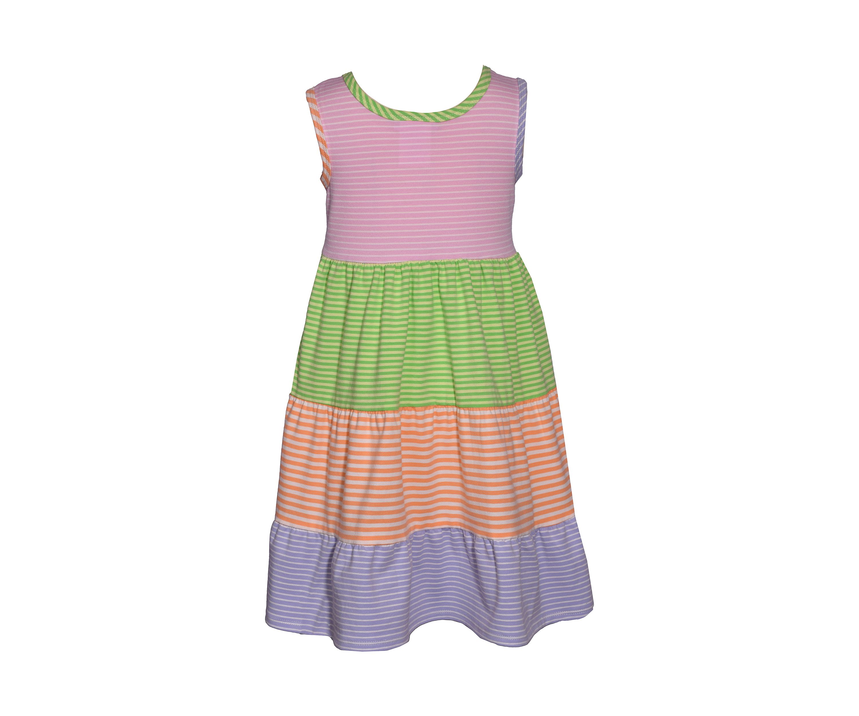 Girls 7-16 Striped Knit Color Blocked Dress
