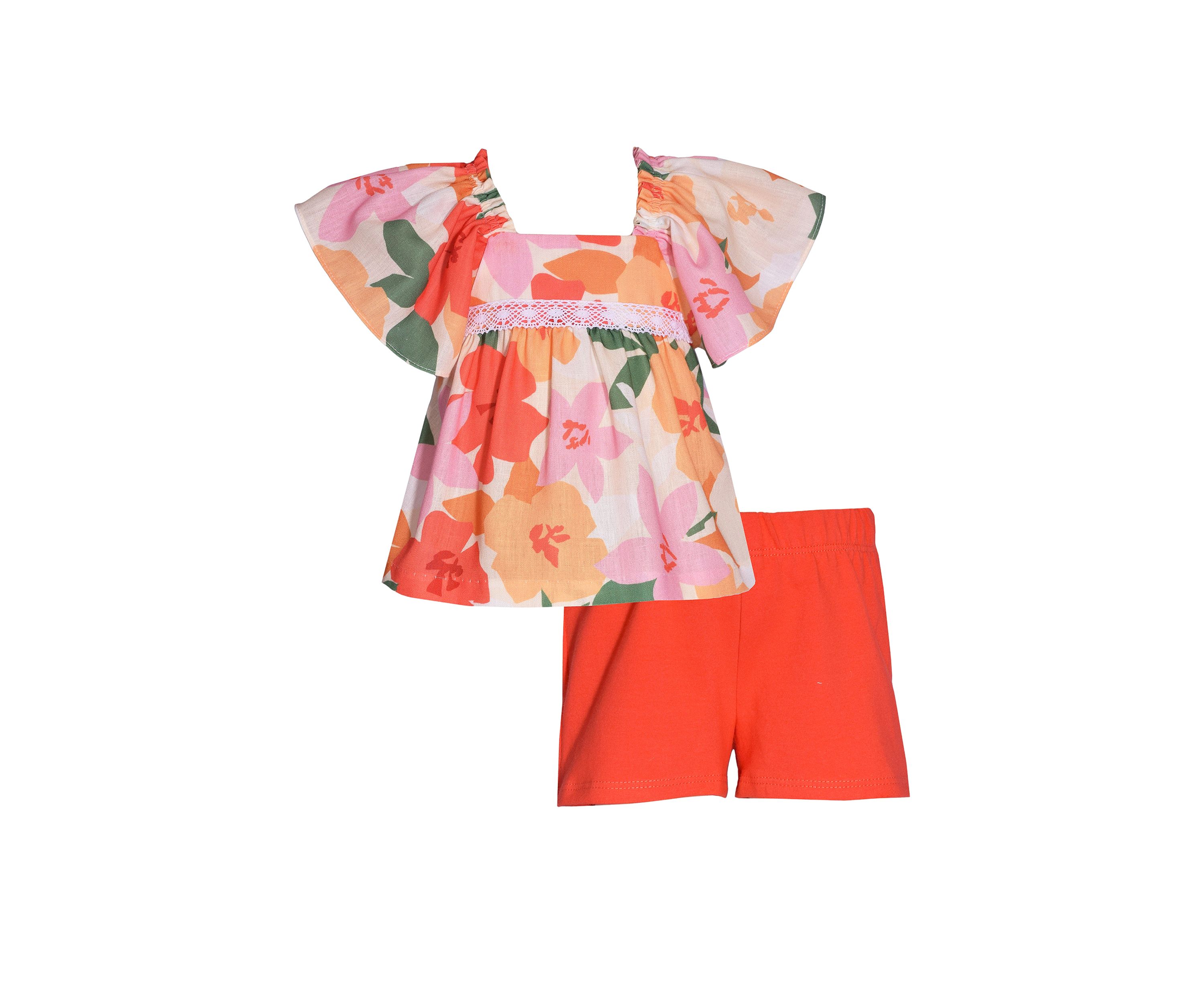 Girls 7-16 Floral Printed Top and Solid Shorts Set