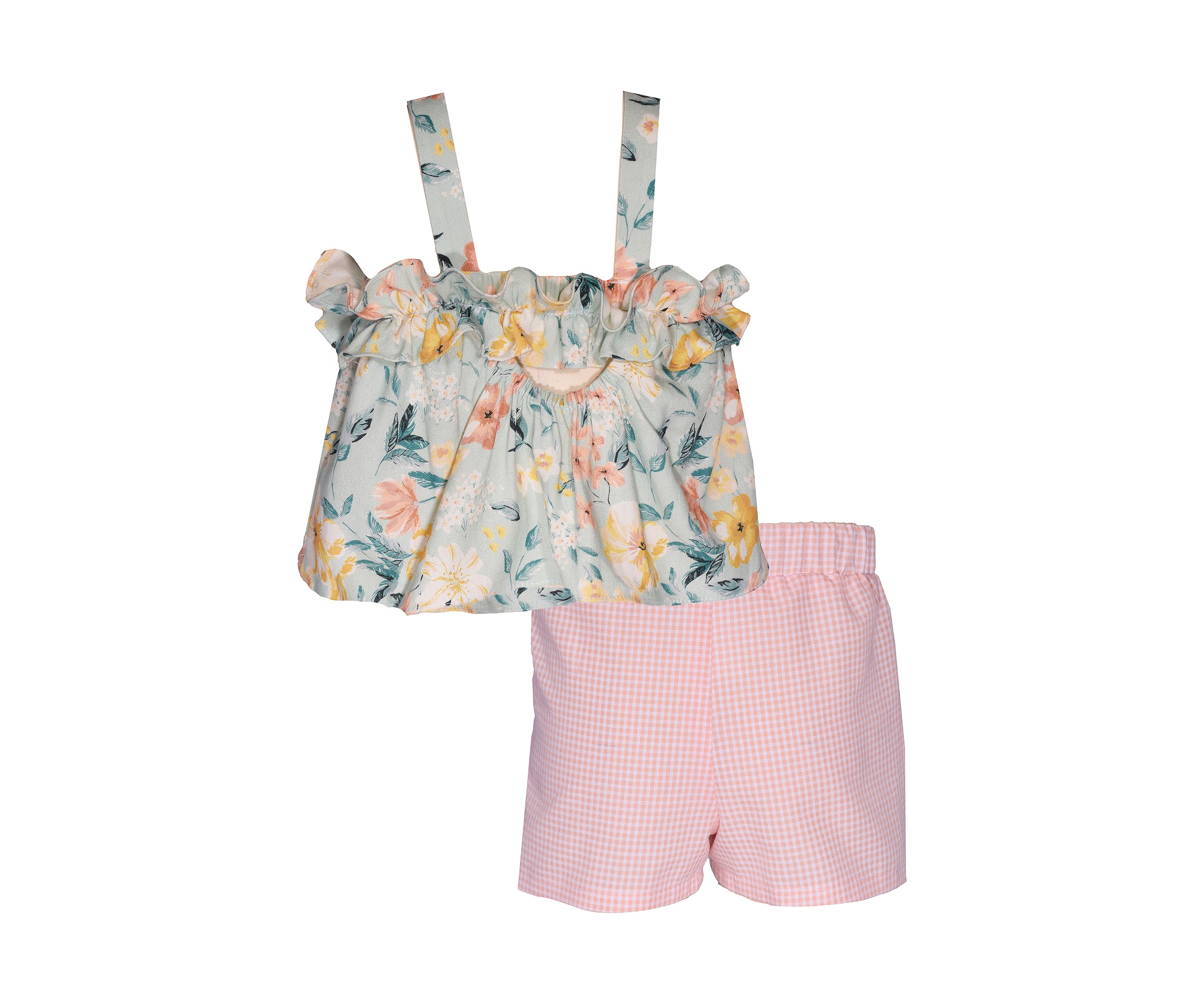 Girls 7-16 Ruffle Bodice Floral Printed Top and Shorts Set