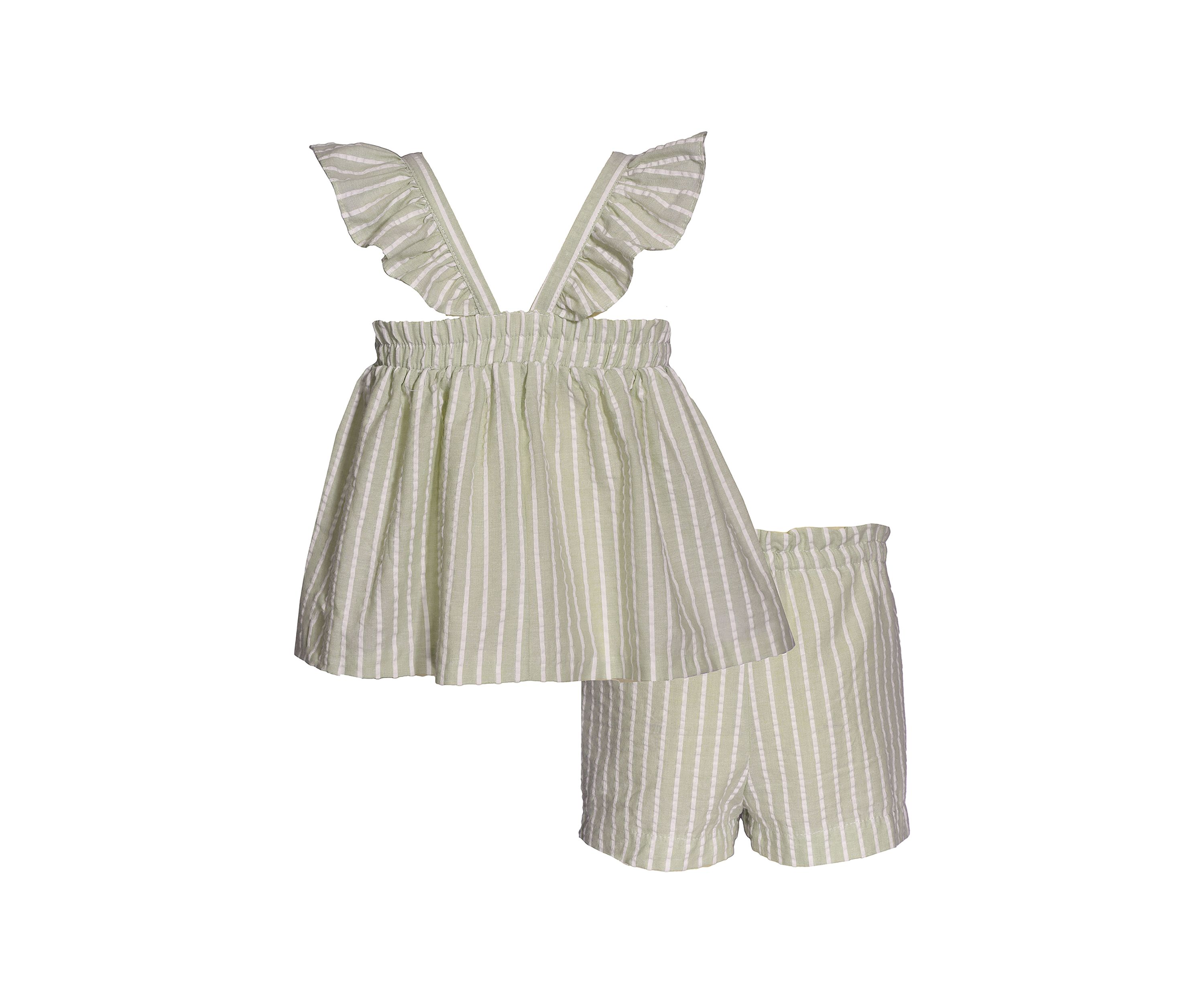 Girls 7-16 Embroidered Bodice Top and Pull On Shorts Set