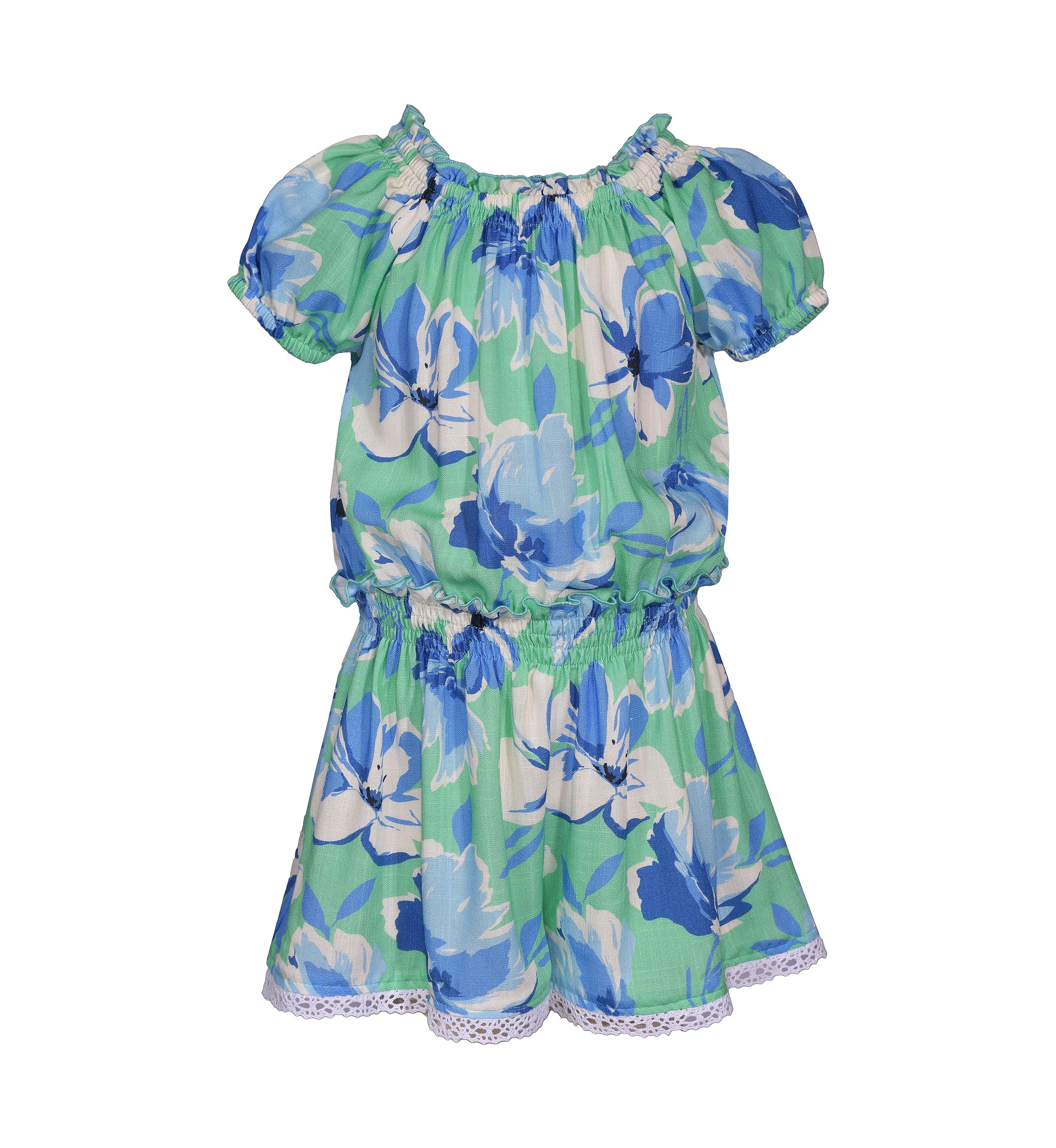 Girls 7-16  Tropical Printed Romper 