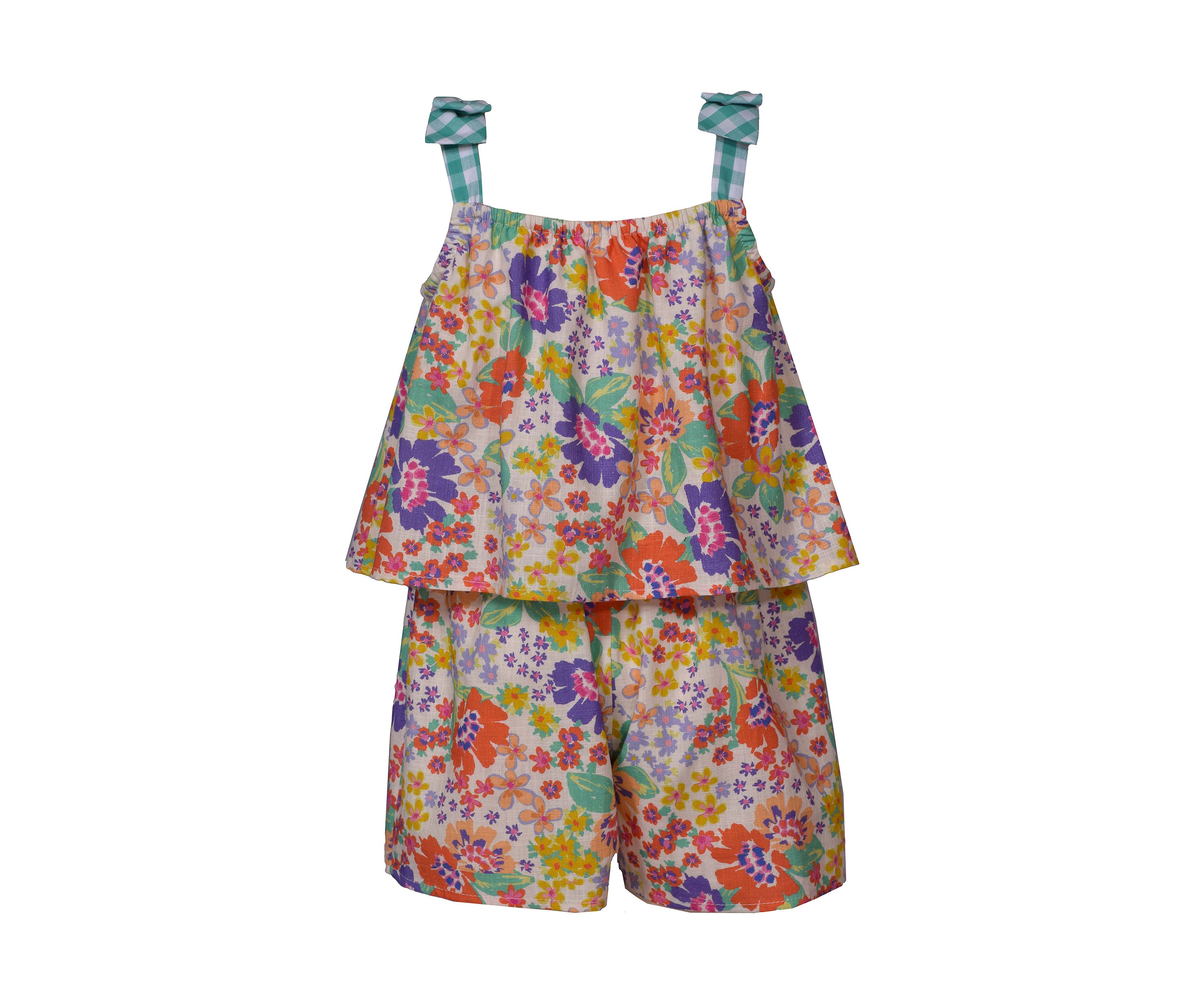 Girls 7-16 Gauze Popover Printed Romper