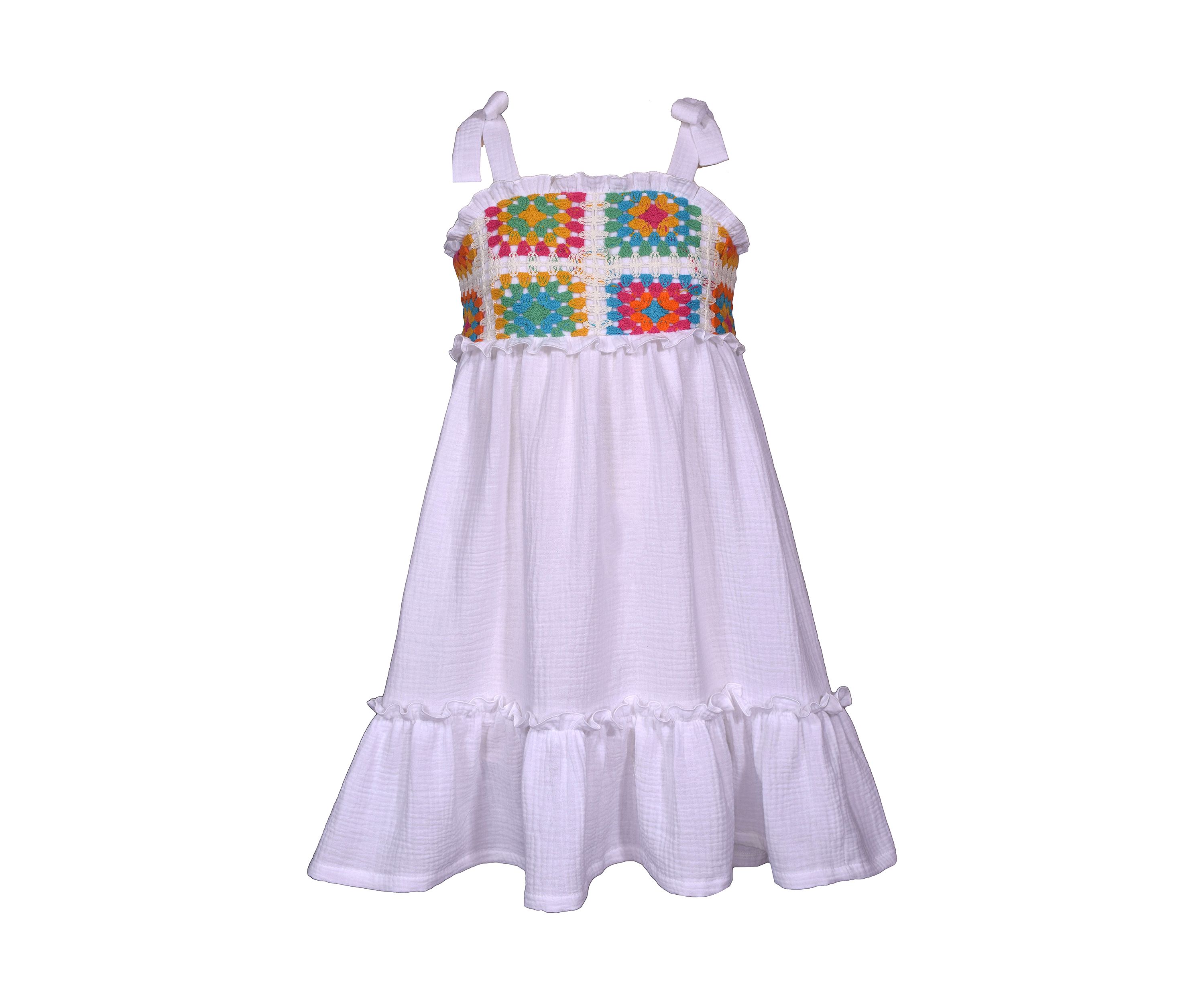 Girls 7-16 Crochet Bodice Dress