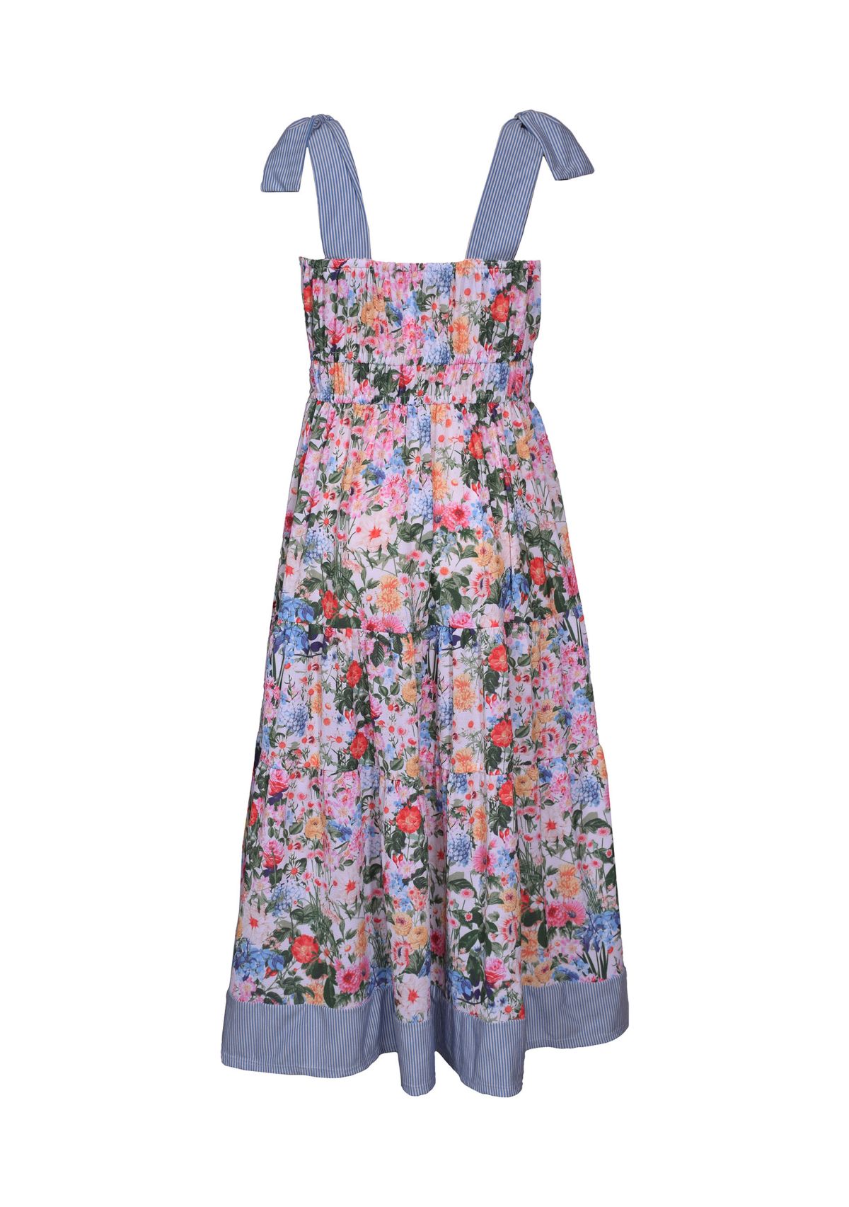 Girls 7-16 Floral Printed Tie Shoulder Dress