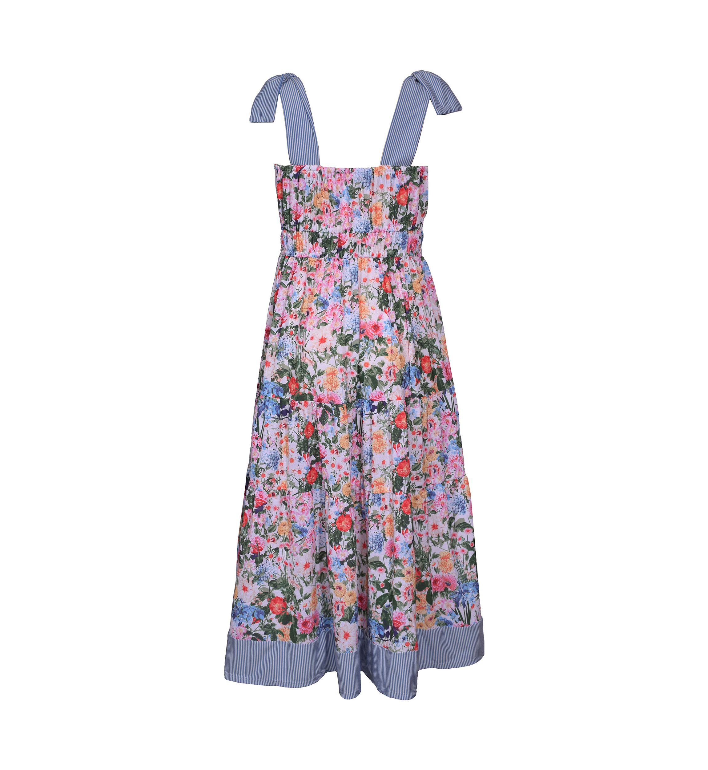 Girls 7-16 Floral Printed Tie Shoulder Dress