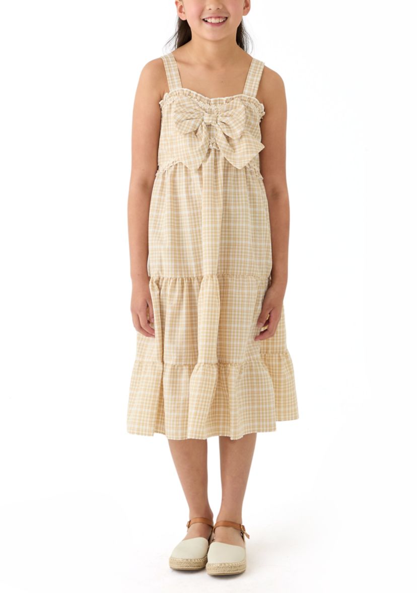Girls 7-16 Check Bow Midi Dress