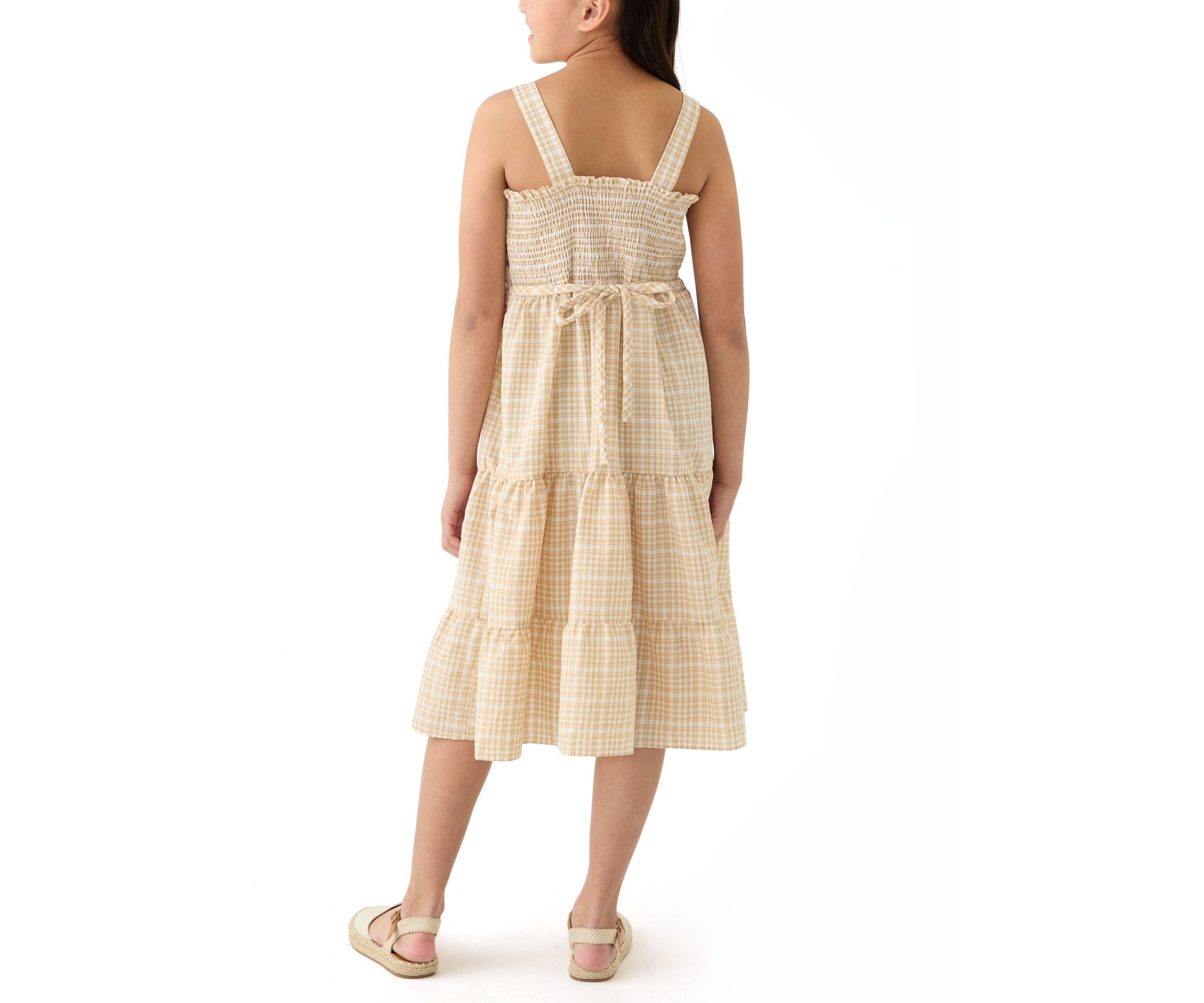 Girls 7-16 Check Bow Midi Dress