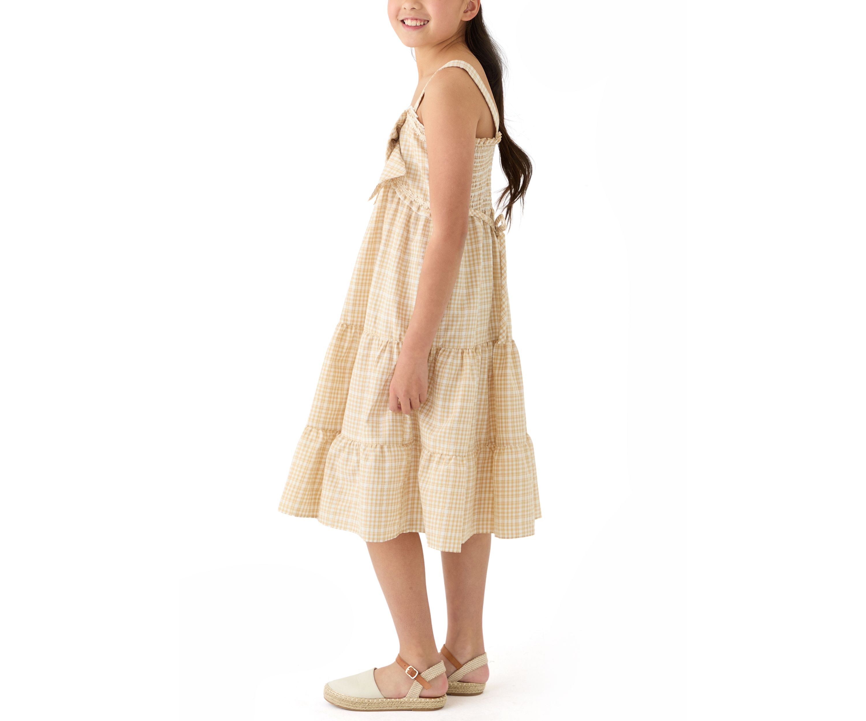 Girls 7-16 Check Bow Midi Dress