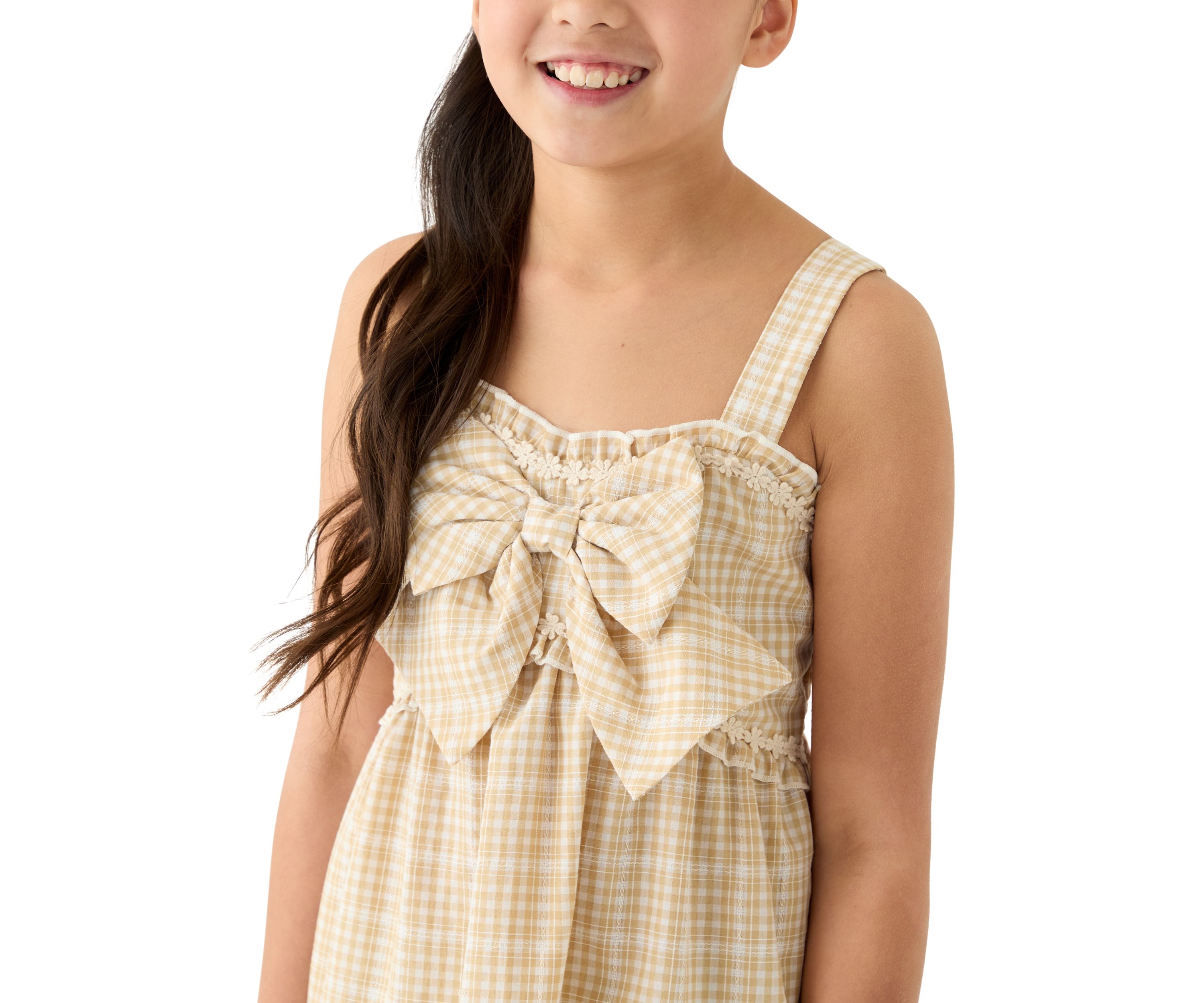 Girls 7-16 Check Bow Midi Dress