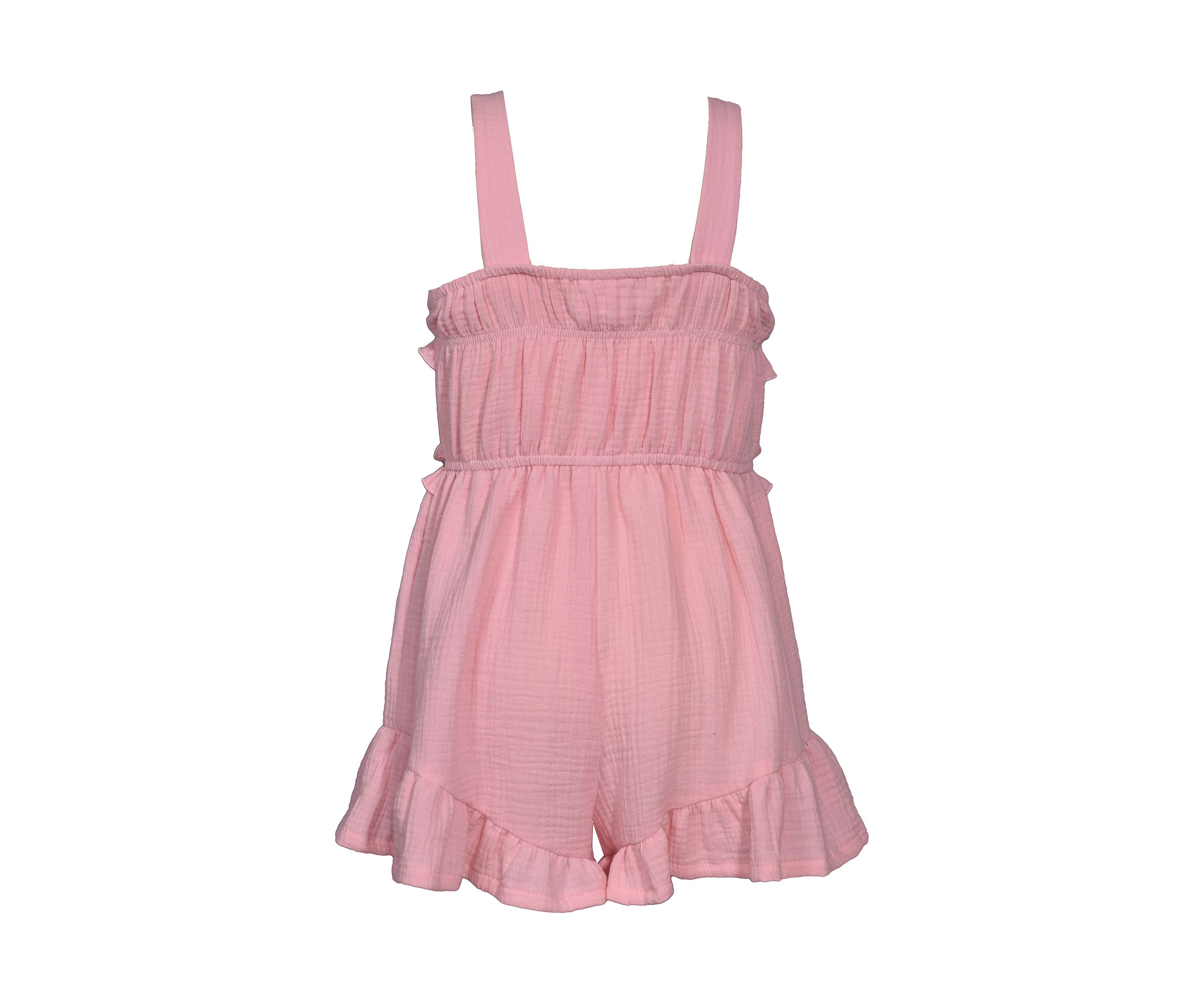 Girls 7-16 Sleeveless Ruffle Cotton Romper 