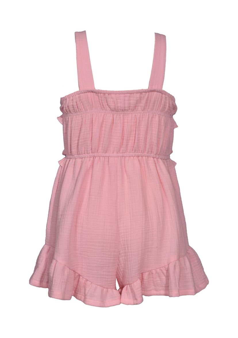 Girls 7-16 Sleeveless Ruffle Cotton Romper 