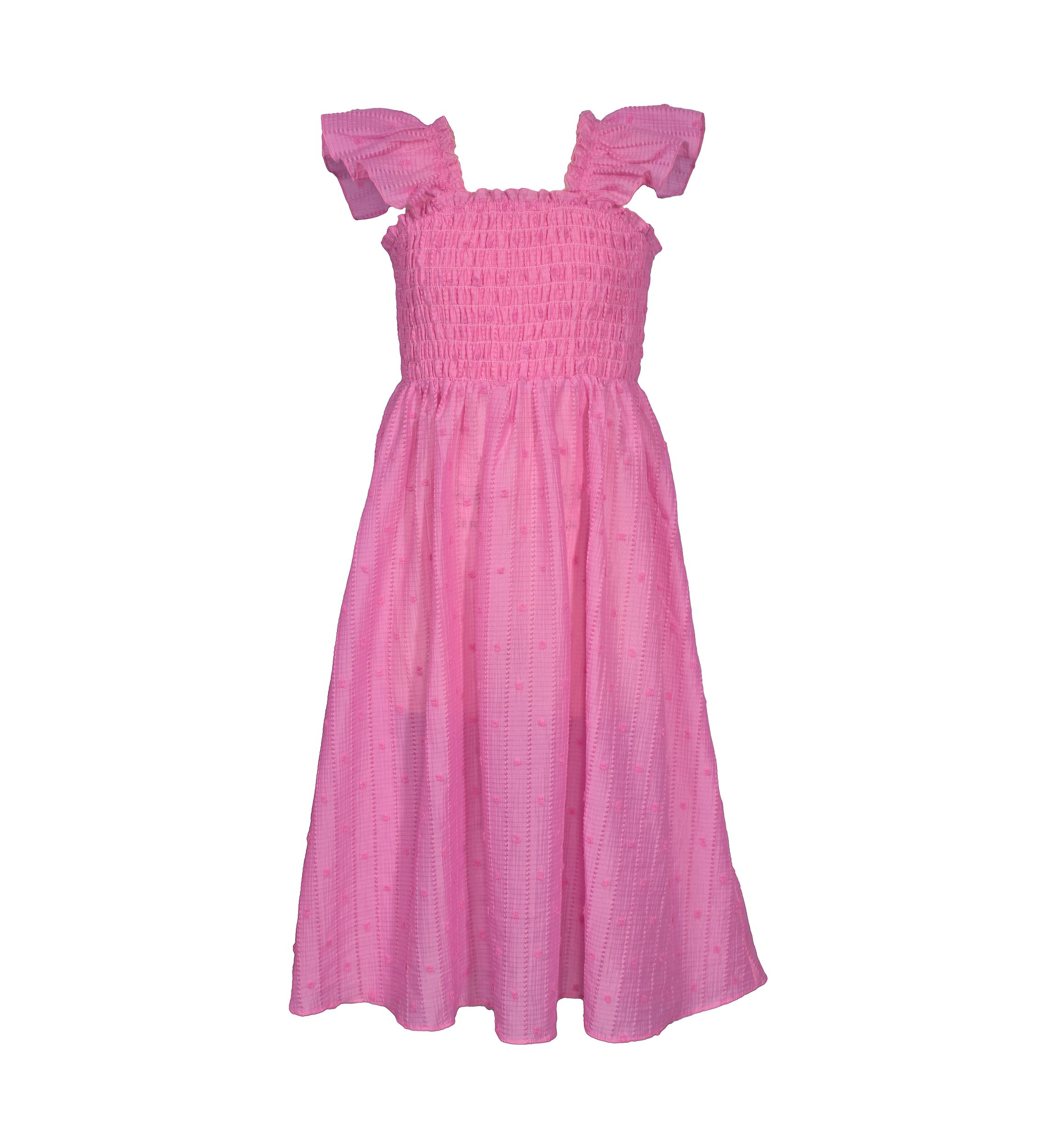 Girls 7-16 Flutter Sleeve Smocked Midi Dress
