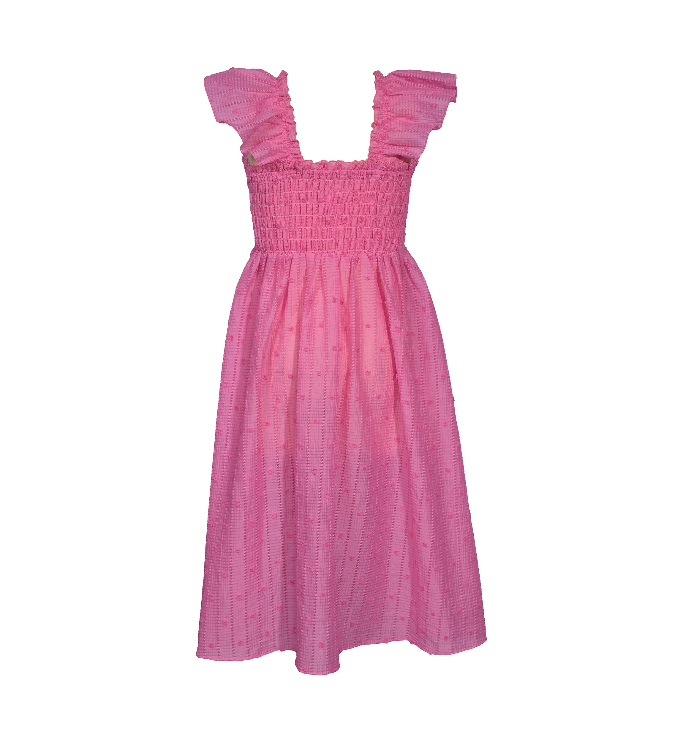 Girls 7-16 Flutter Sleeve Smocked Midi Dress