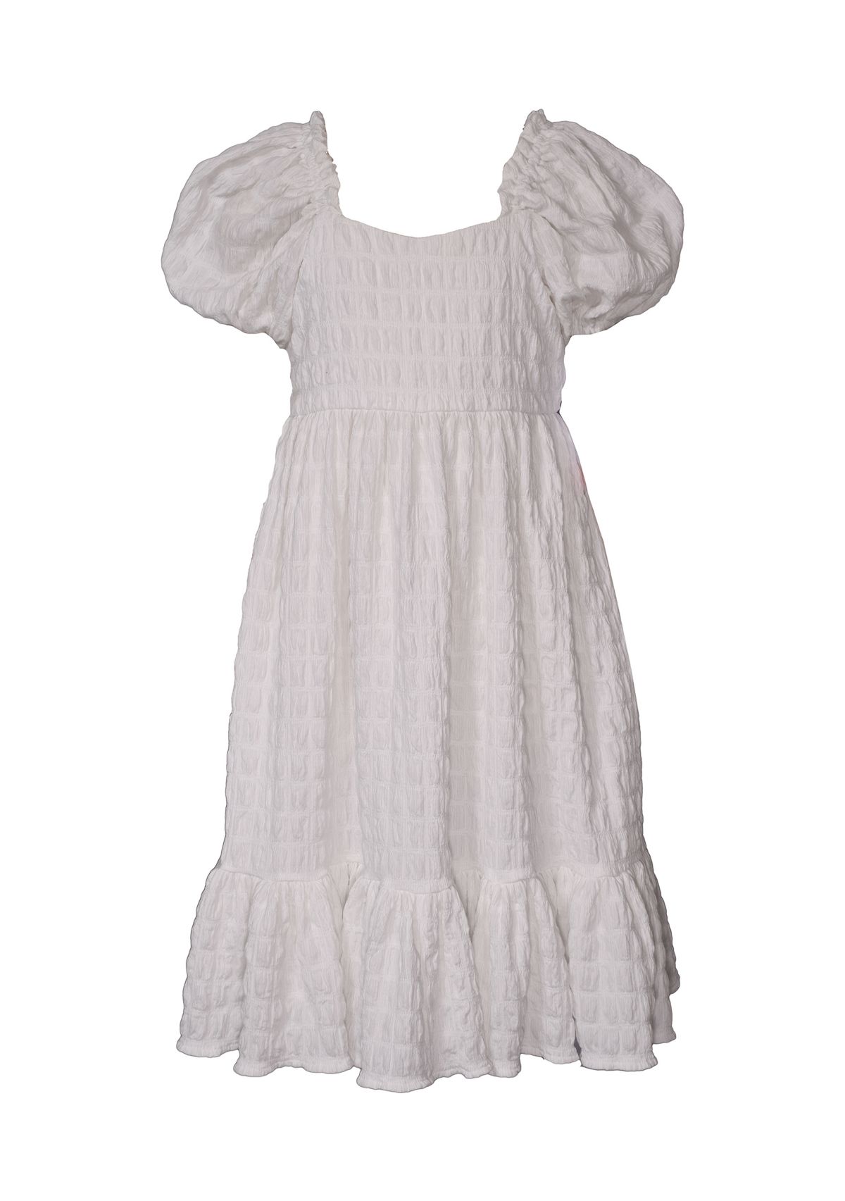 Girls 7-16 Smocked Puff Sleeve Dress