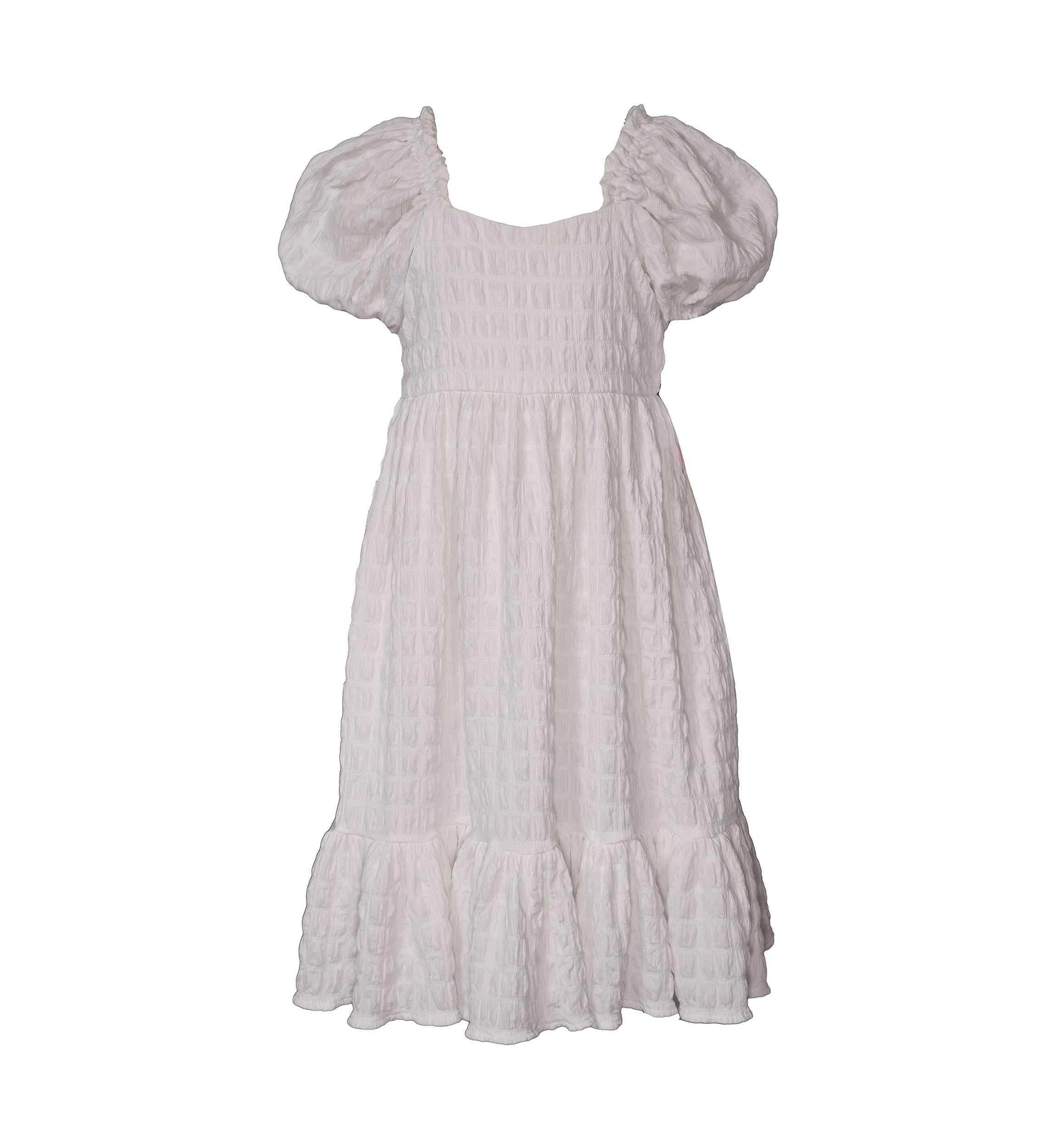 Girls 7-16 Smocked Puff Sleeve Dress