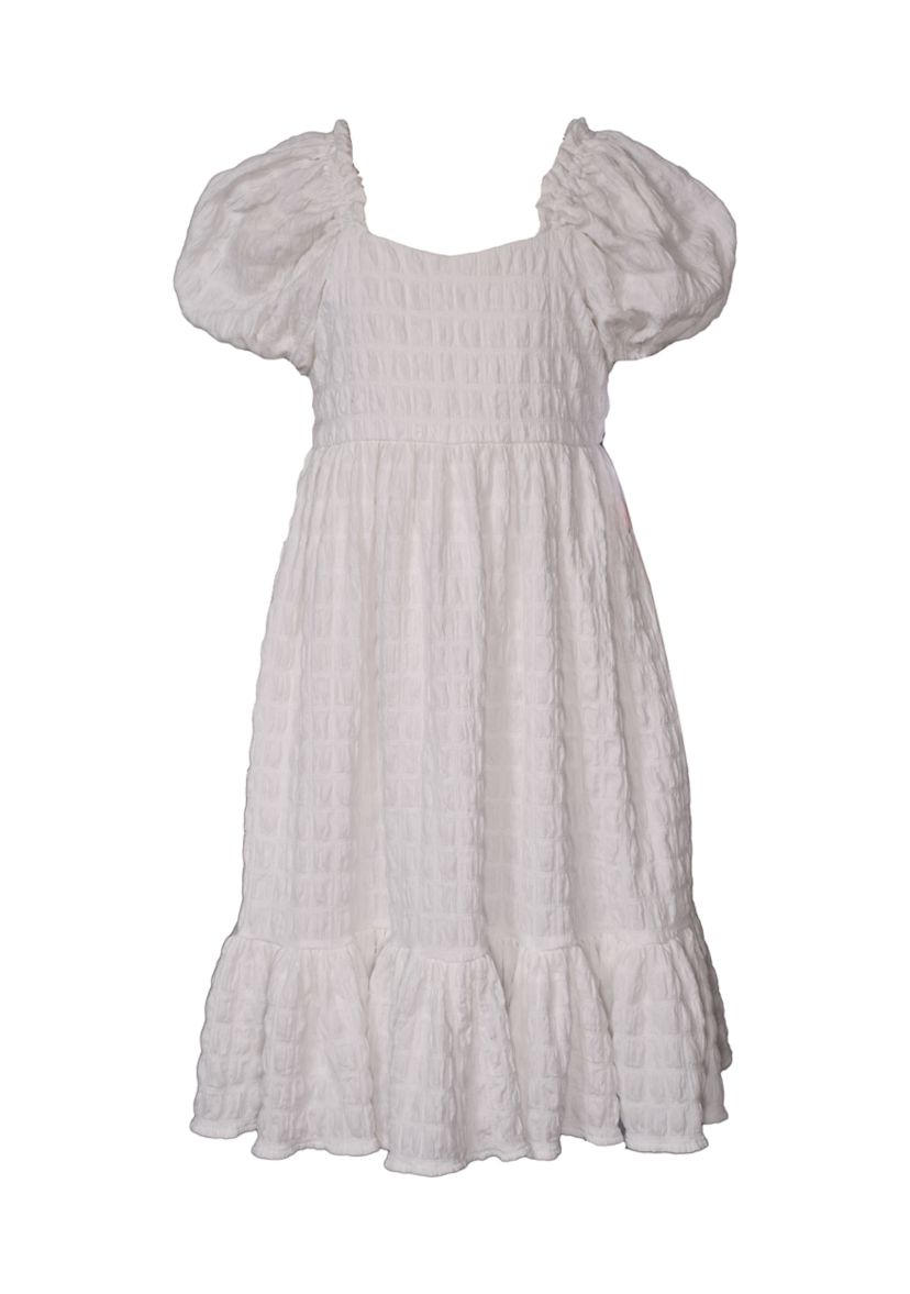 Girls 7-16 Smocked Puff Sleeve Dress