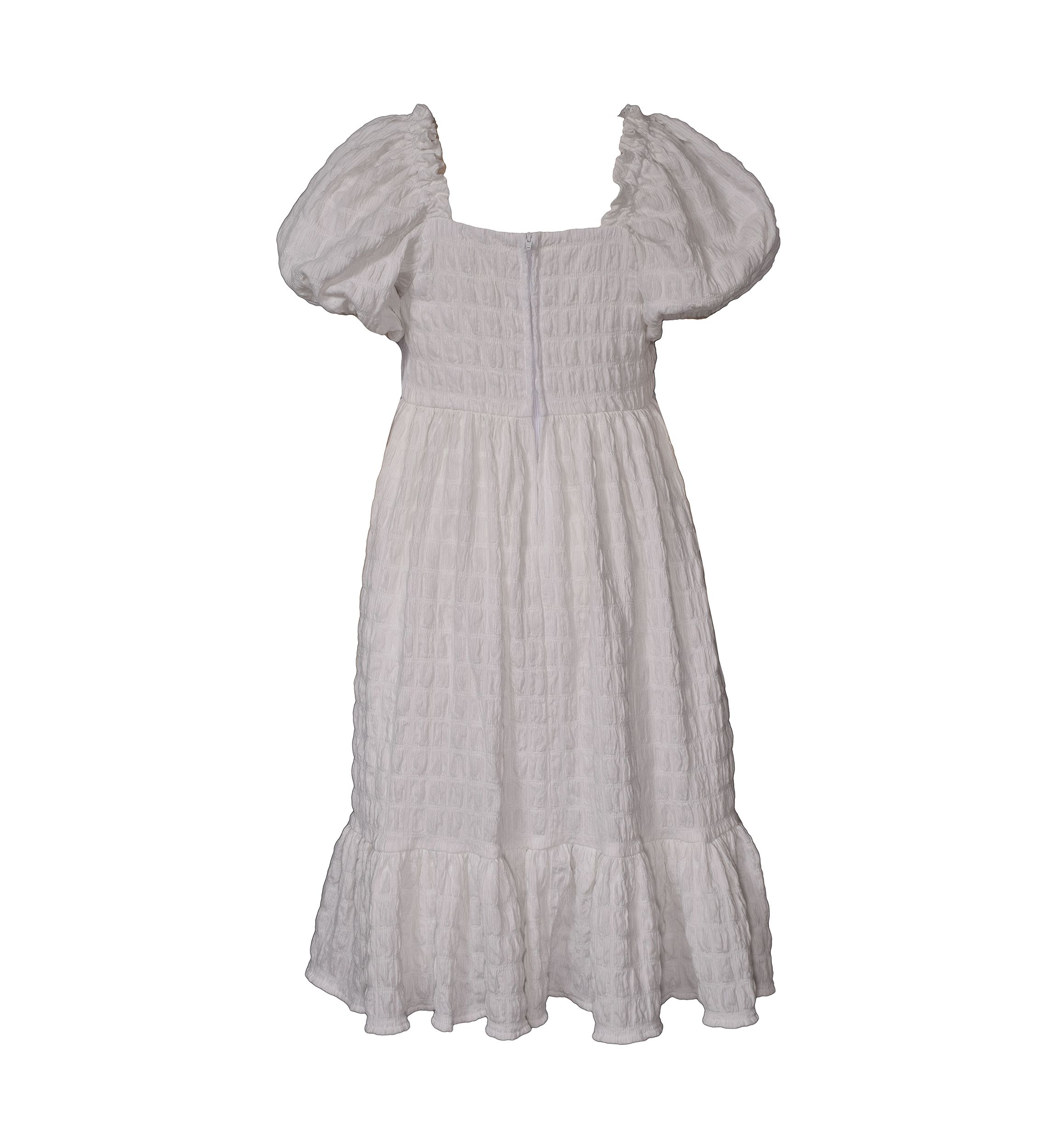 Girls 7-16 Smocked Puff Sleeve Dress