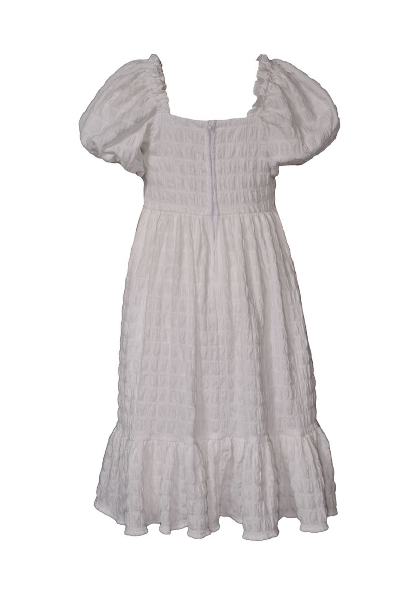 Girls 7-16 Smocked Puff Sleeve Dress
