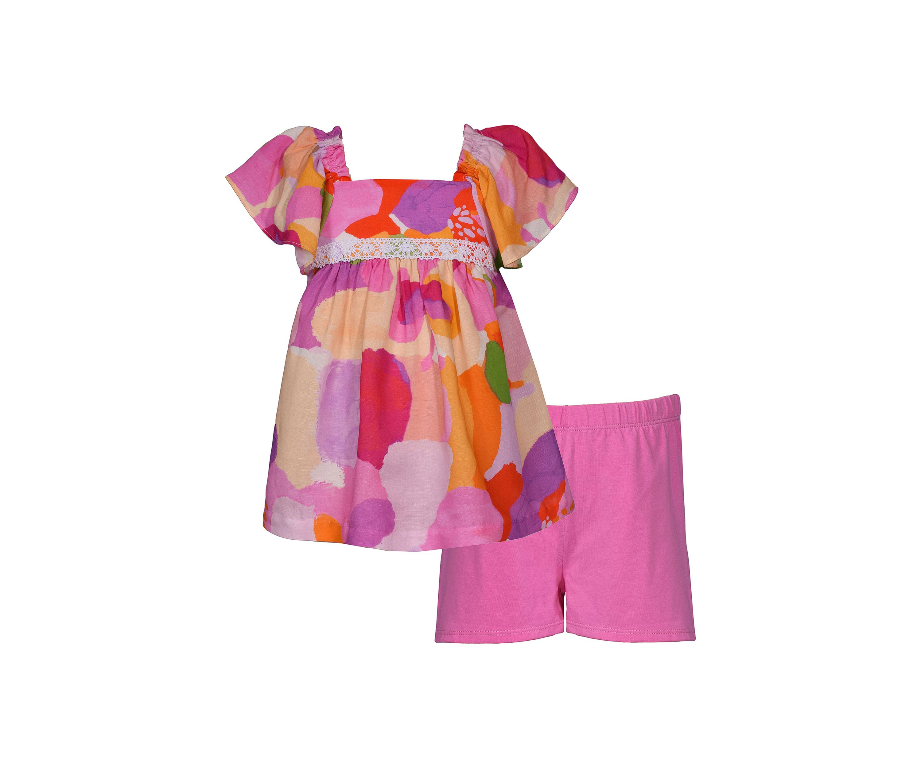 Girls 7-16 Printed Top and Solid Shorts Set