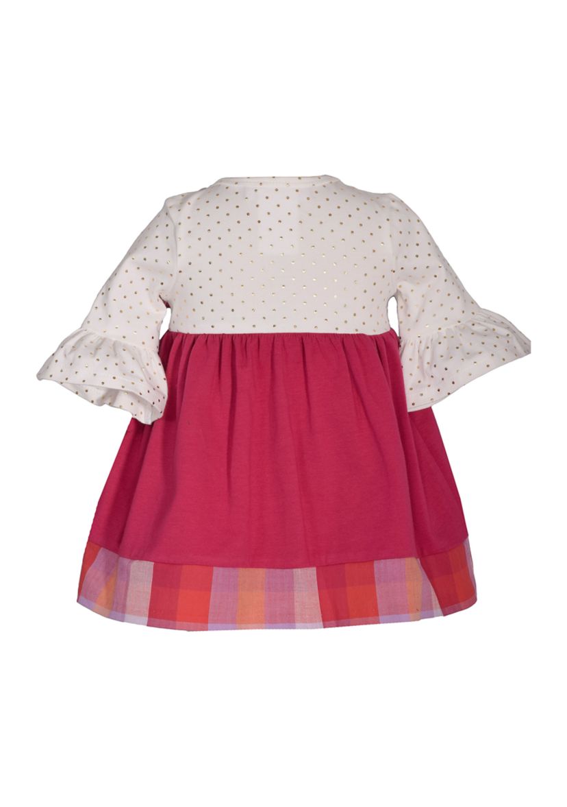 Girls 4-6x Bell Sleeve Foil Print Dress