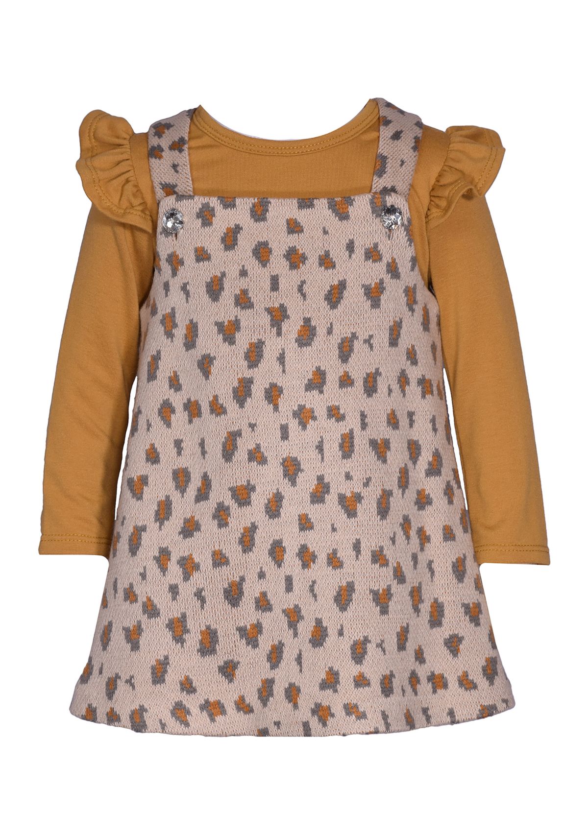 Girls 4-6x Double Knit Animal Printed Jumper Set